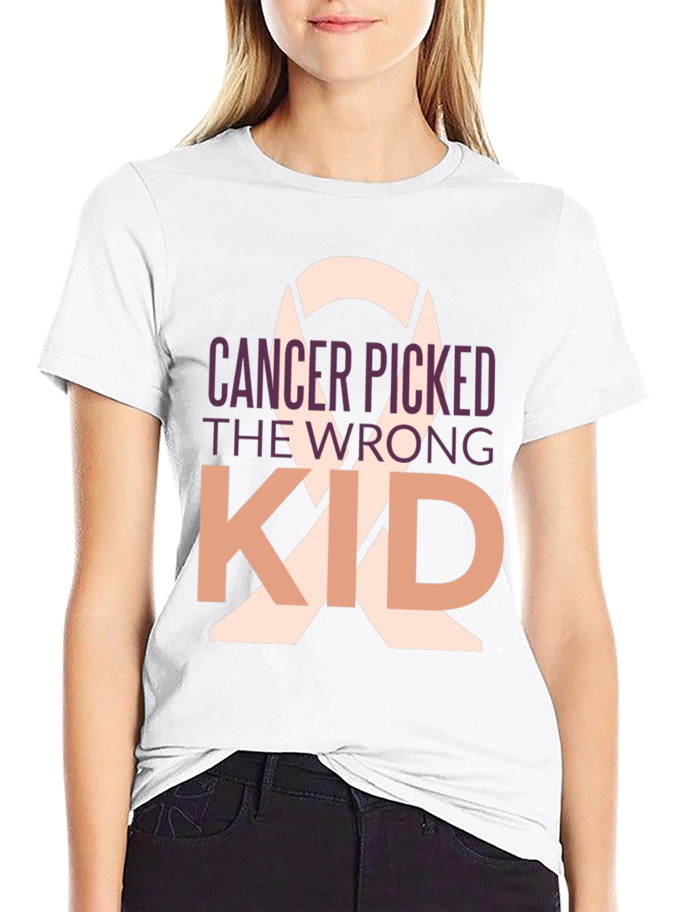 Cancer Picked the Wrong Kid Black T-Shirt