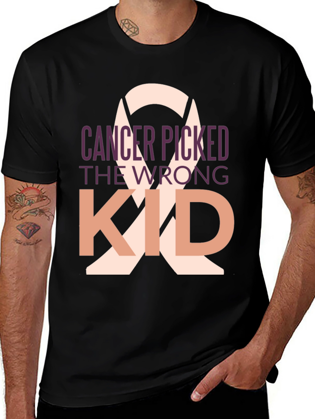 Cancer Picked the Wrong Kid Black T-Shirt