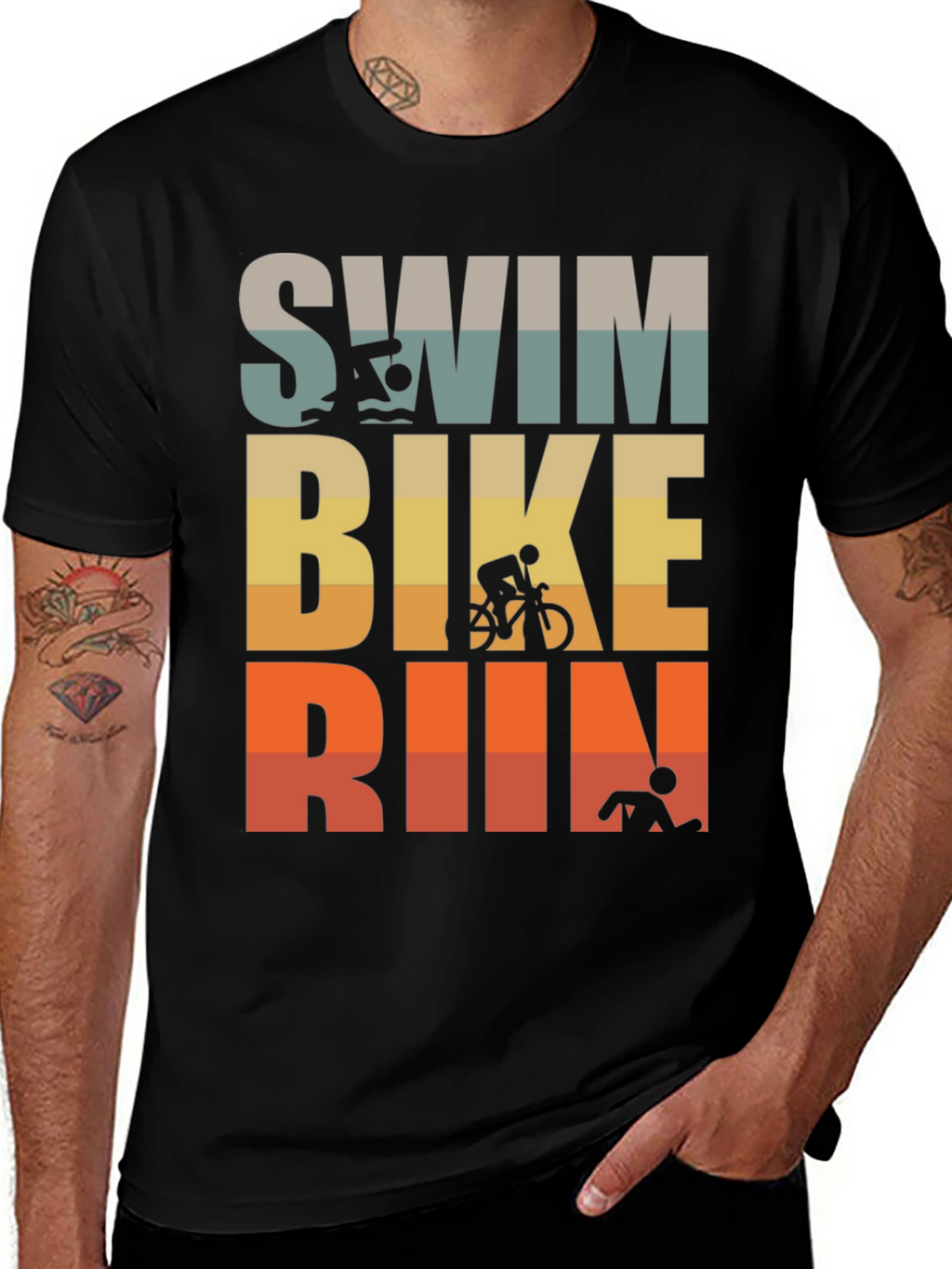 Triathlon T-Shirt: Swim Bike Run!