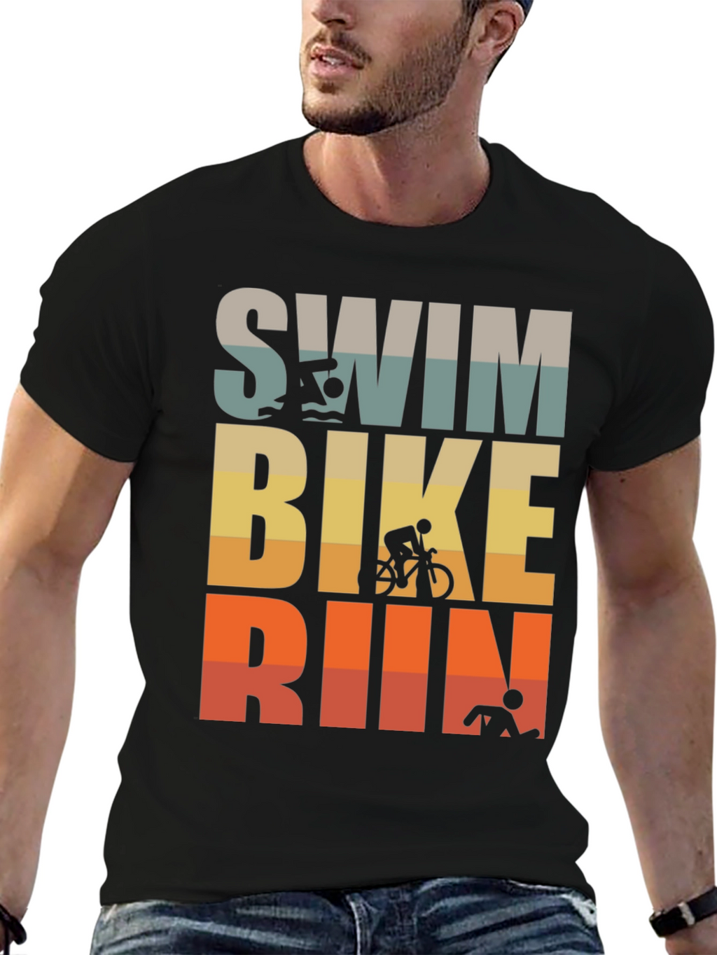 Triathlon T-Shirt: Swim Bike Run!