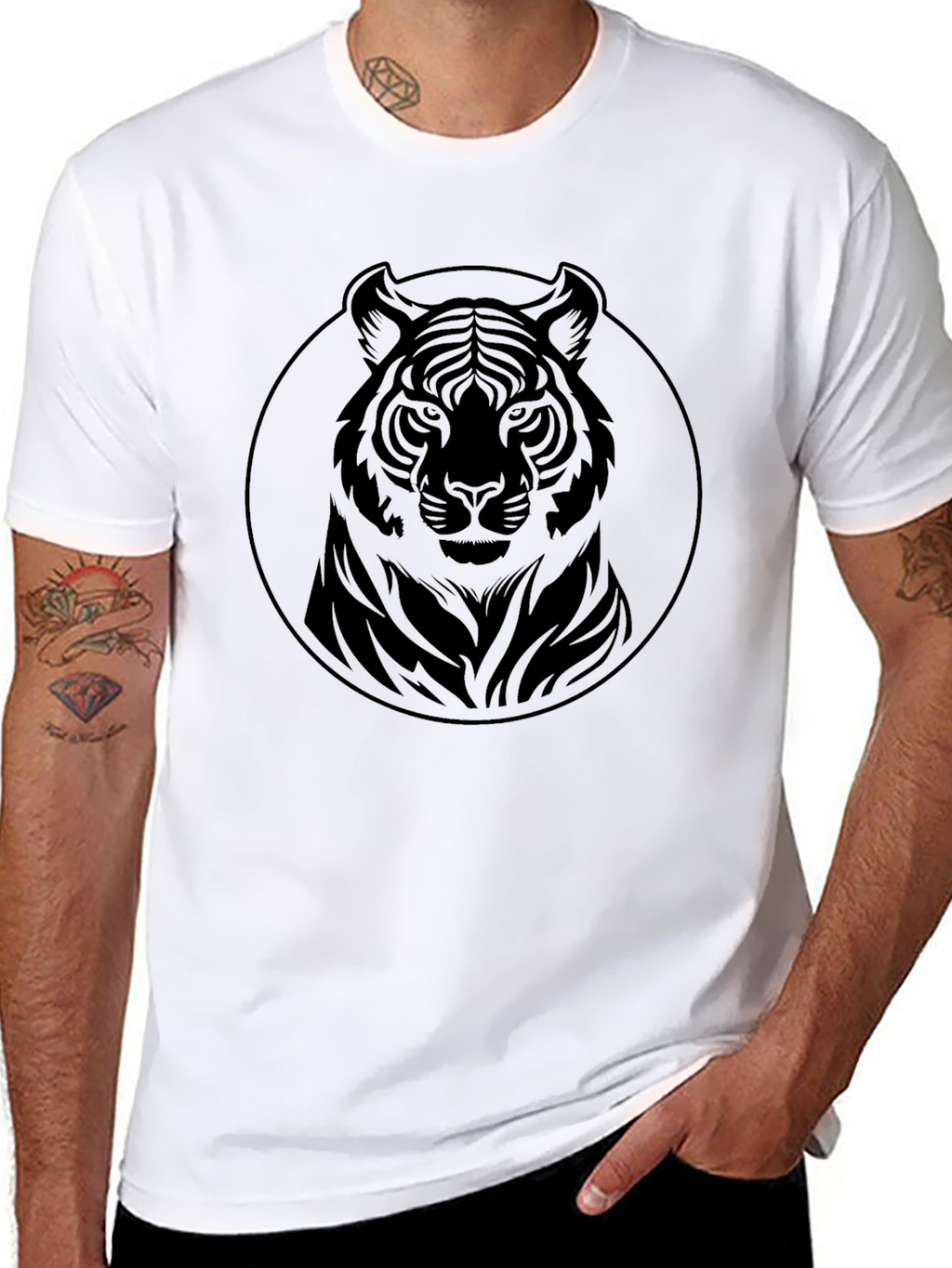 Tiger Graphic Tee - Mens Black T-Shirt