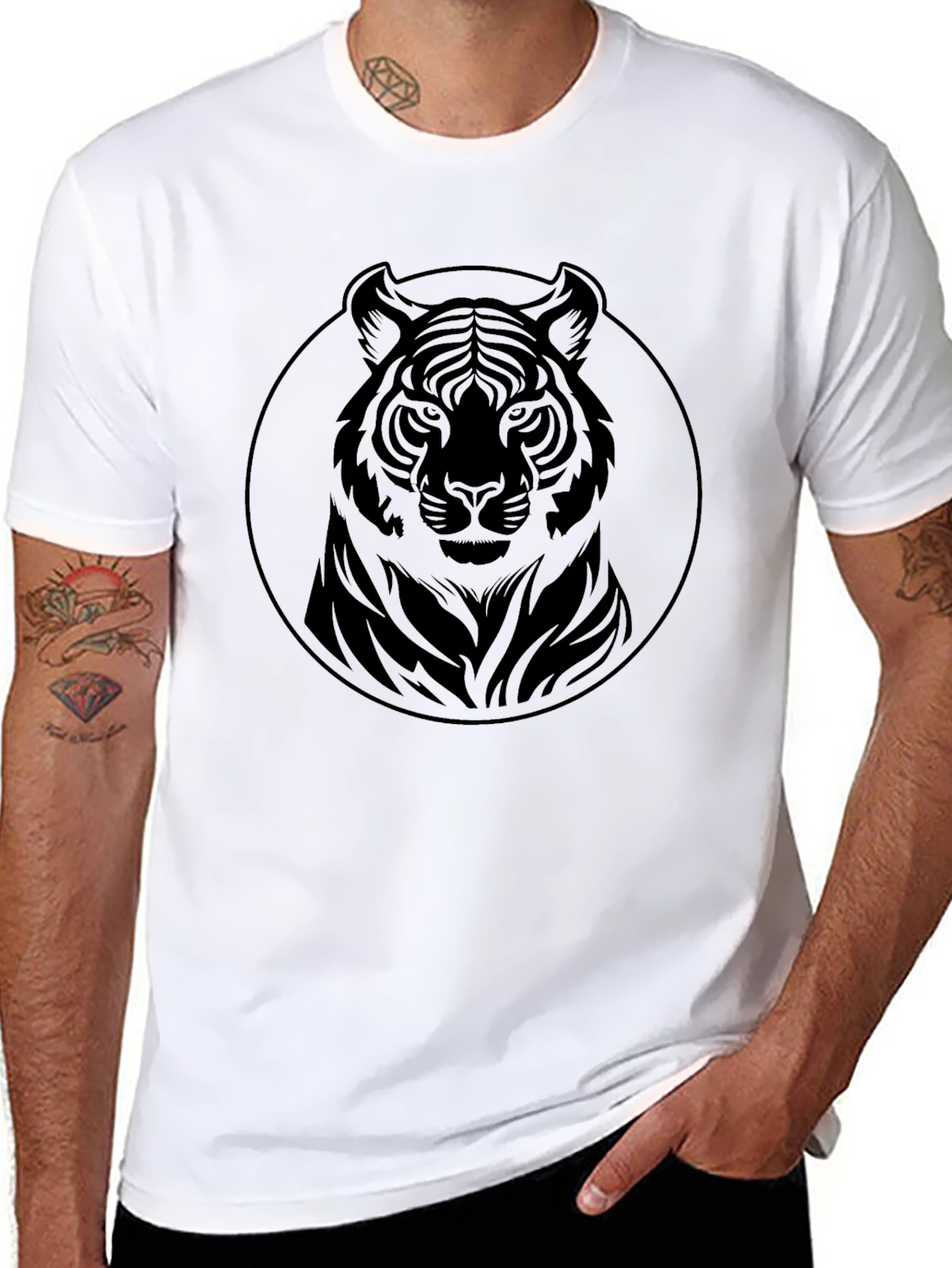 Tiger Graphic Tee - Mens Black T-Shirt