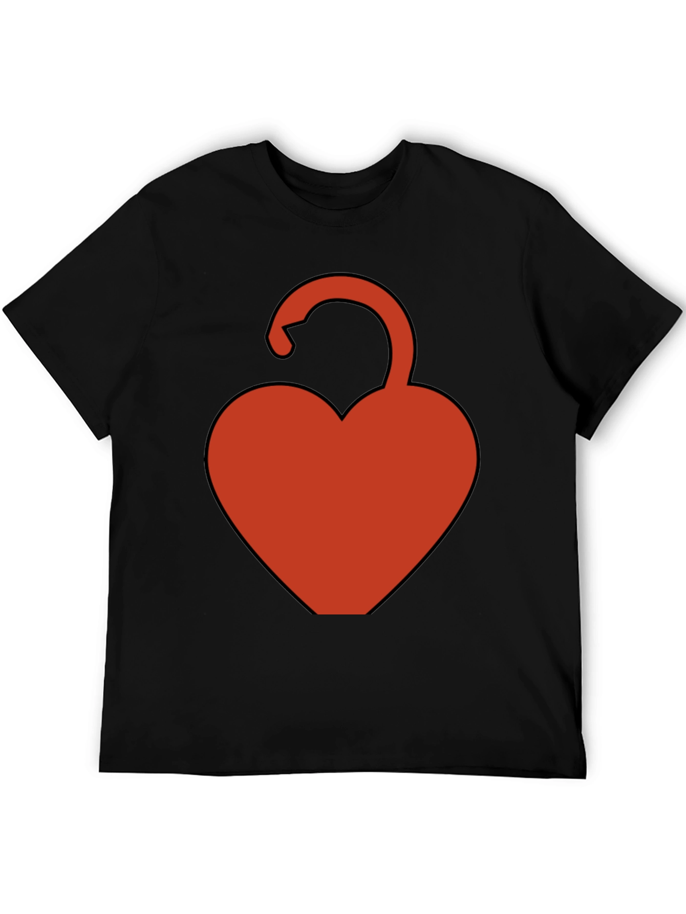 Heart Lock Graphic Tee - Black Casual Shirt