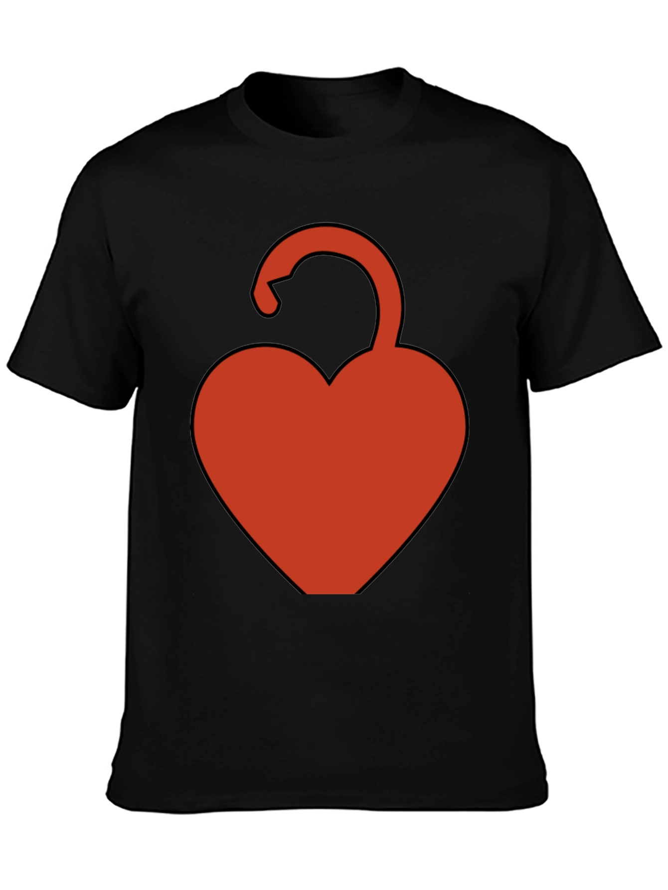 Heart Lock Graphic Tee - Black Casual Shirt