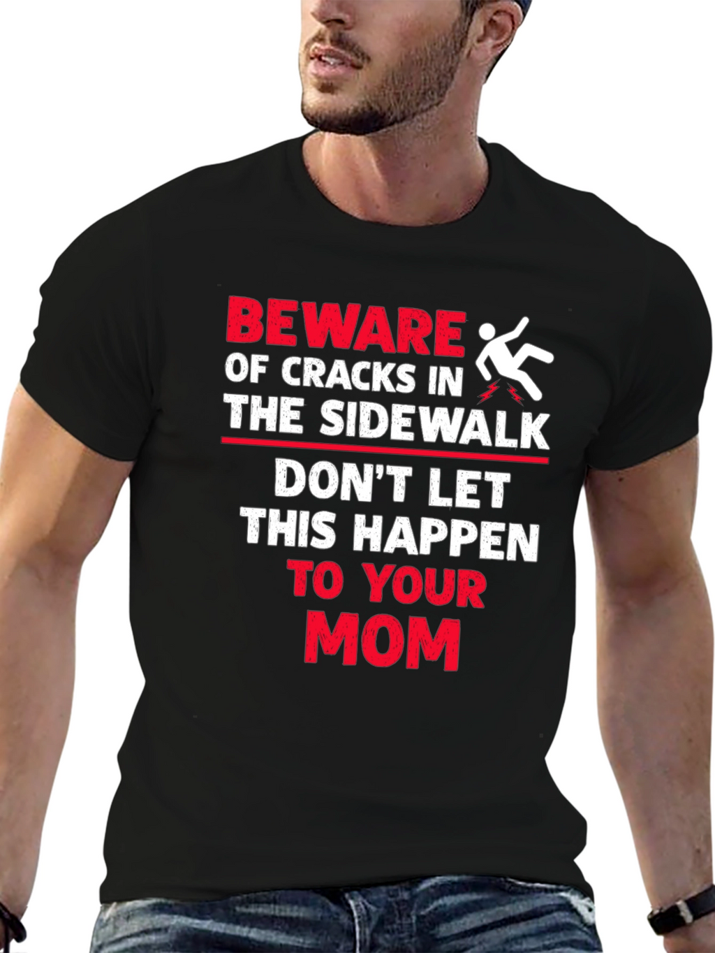 Beware Cracks in Sidewalk Graphic T-Shirt