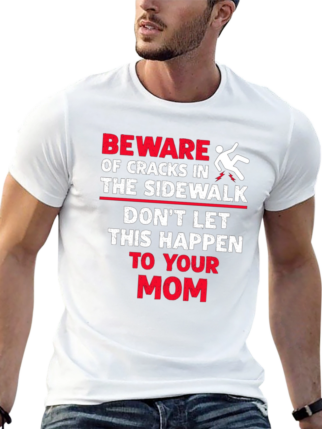 Beware Cracks in Sidewalk Graphic T-Shirt