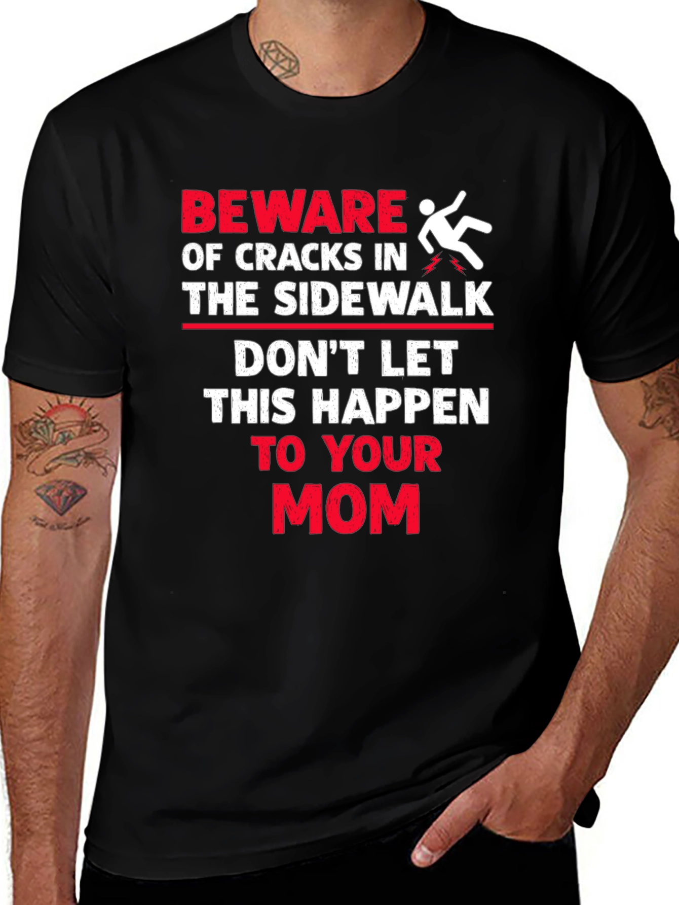 Beware Cracks in Sidewalk Graphic T-Shirt