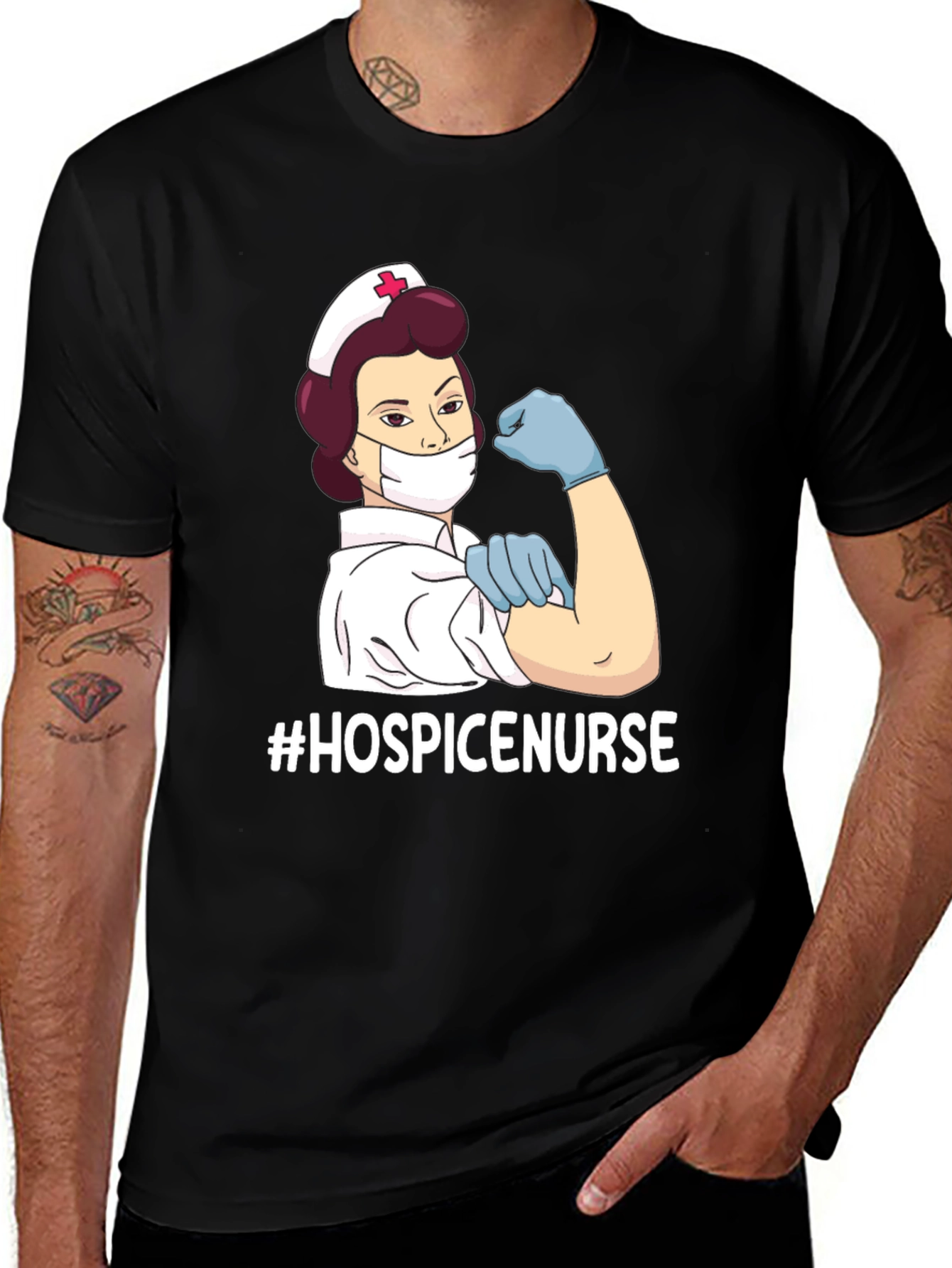 Hospice Nurse Strong T-Shirt - Unisex Black Tee
