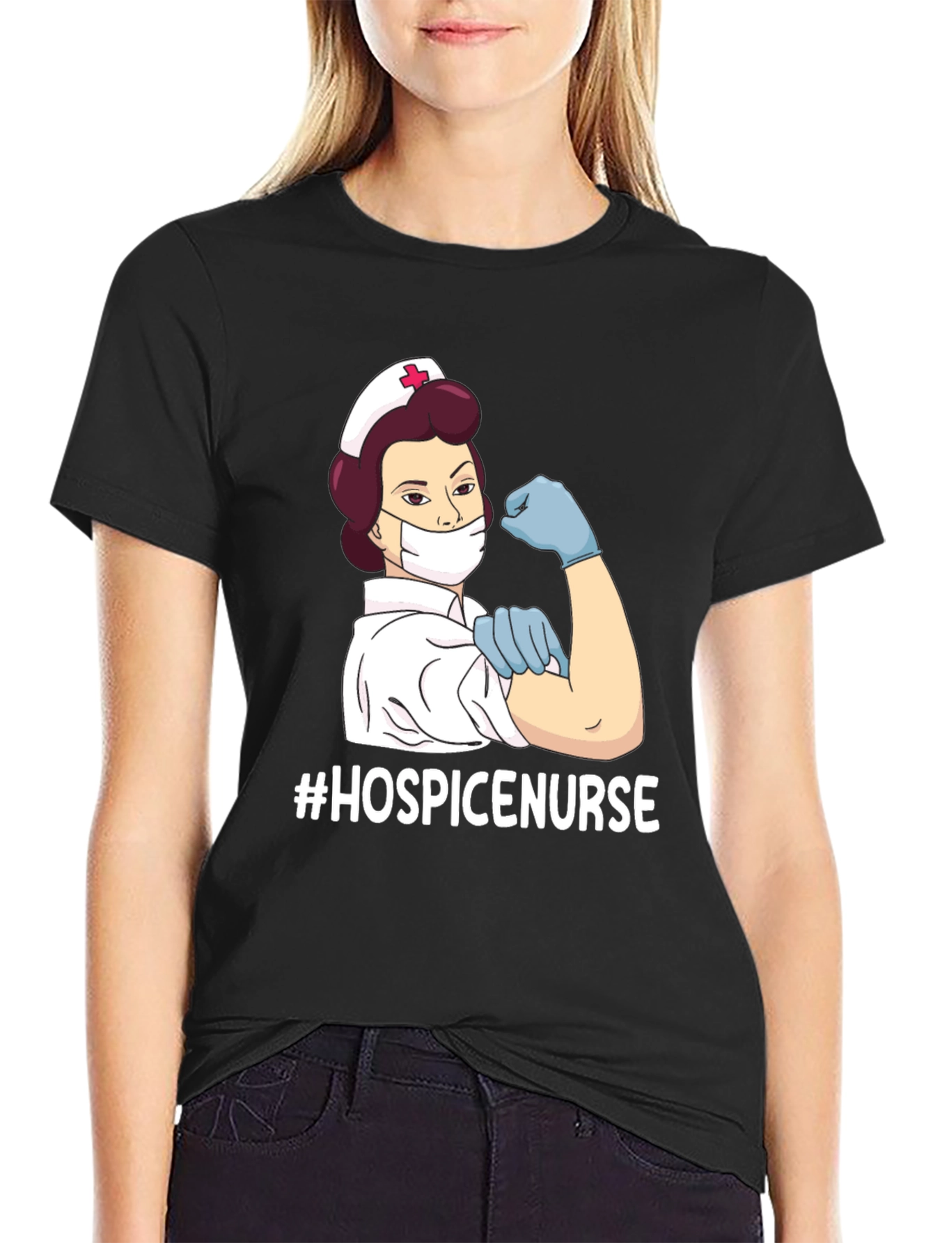 Hospice Nurse Strong T-Shirt - Unisex Black Tee