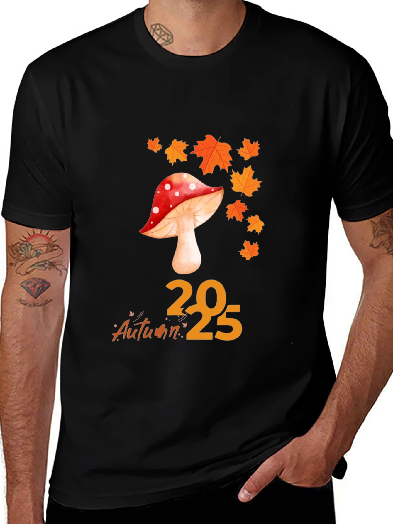 Autumn Mushroom Graphic Tee - Comfortable Everyday Wear