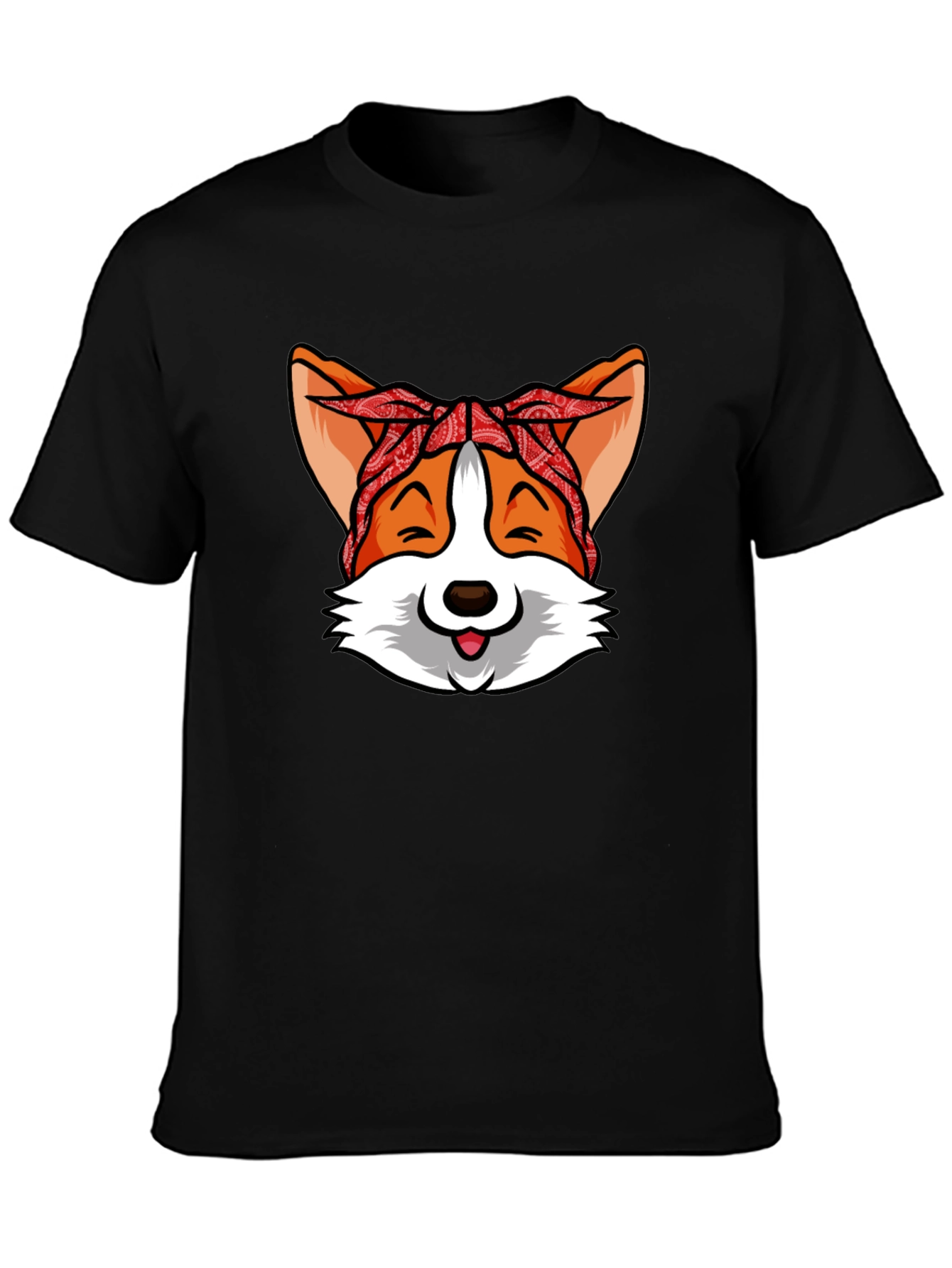 Corgi Bandana Graphic Tee - Stylish Comfort