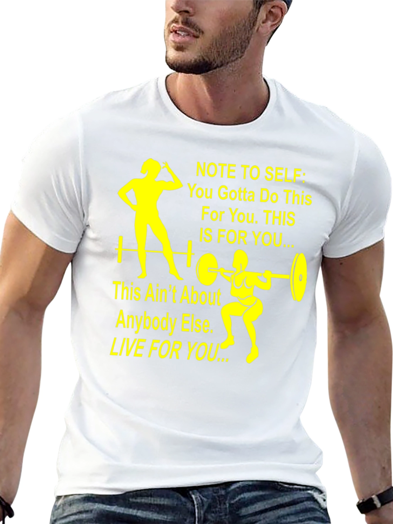 Motivational Fitness T-Shirt - Note to Self: Live For You
