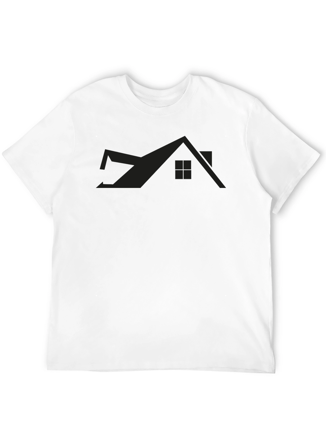 Mens Black House Graphic Tee - Modern Minimalist Design