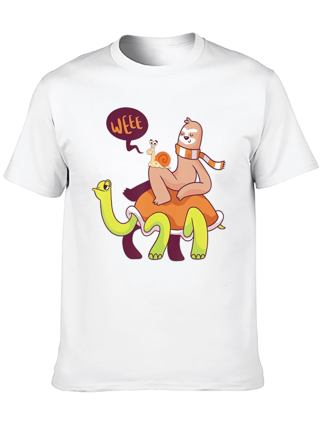 Funny Sloth Snail Turtle Graphic T-Shirt