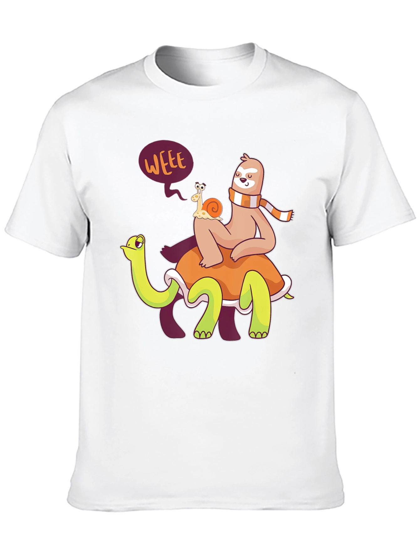 Funny Sloth Snail Turtle Graphic T-Shirt