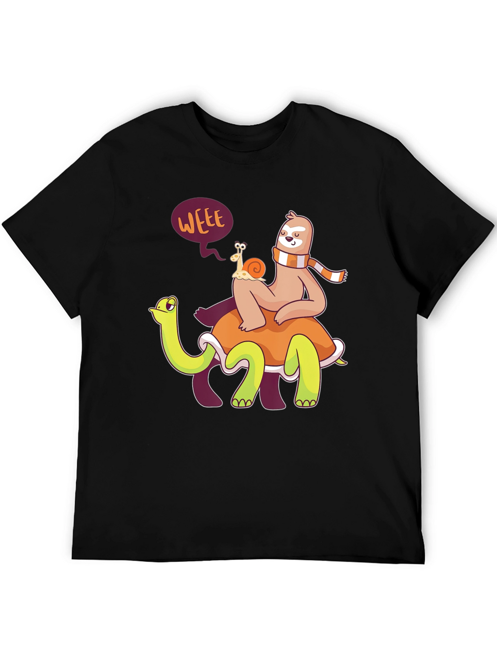 Funny Sloth Snail Turtle Graphic T-Shirt