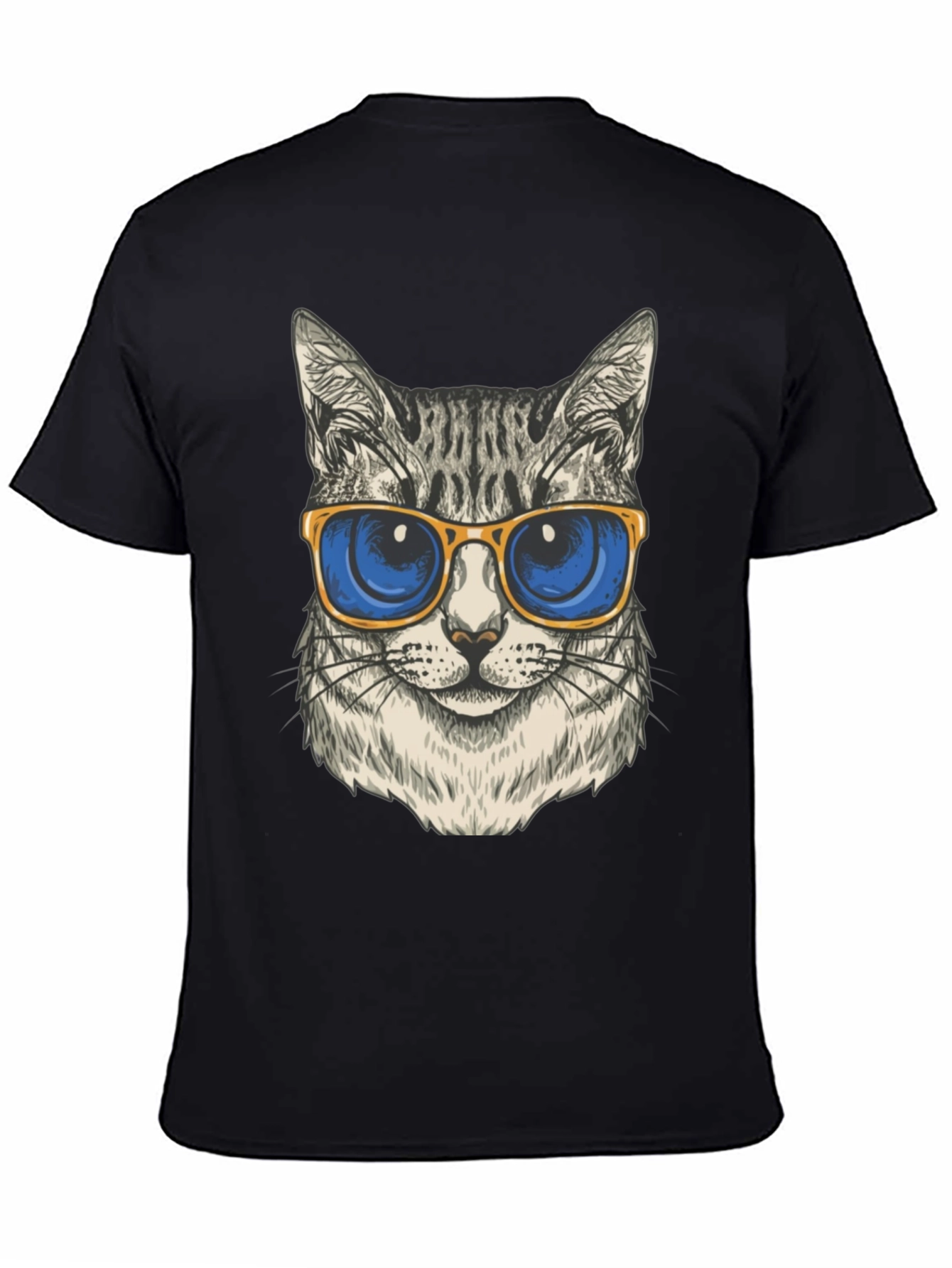 Cool Cat Graphic T-Shirt - Unisex Black Tee