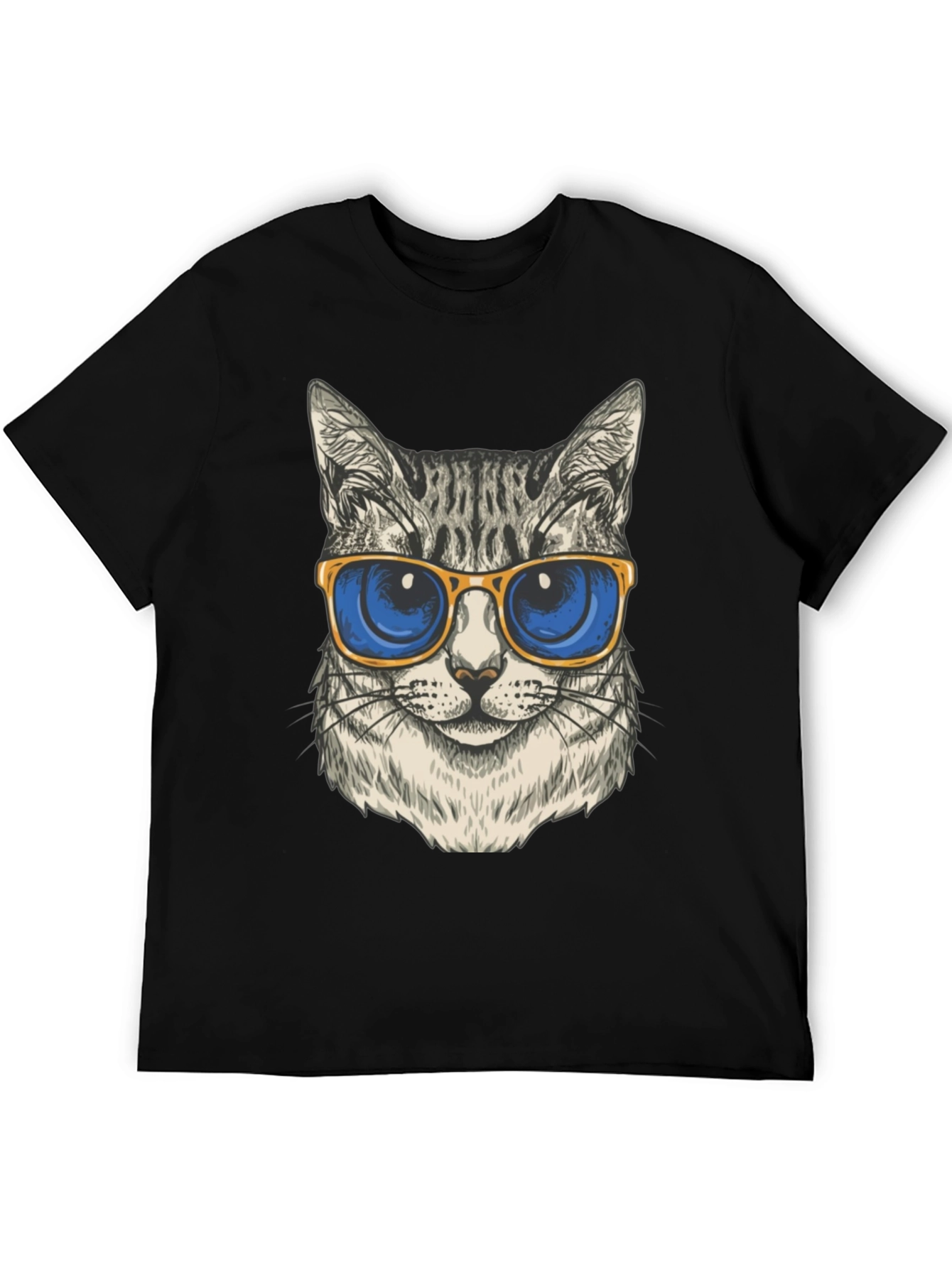 Cool Cat Graphic T-Shirt - Unisex Black Tee