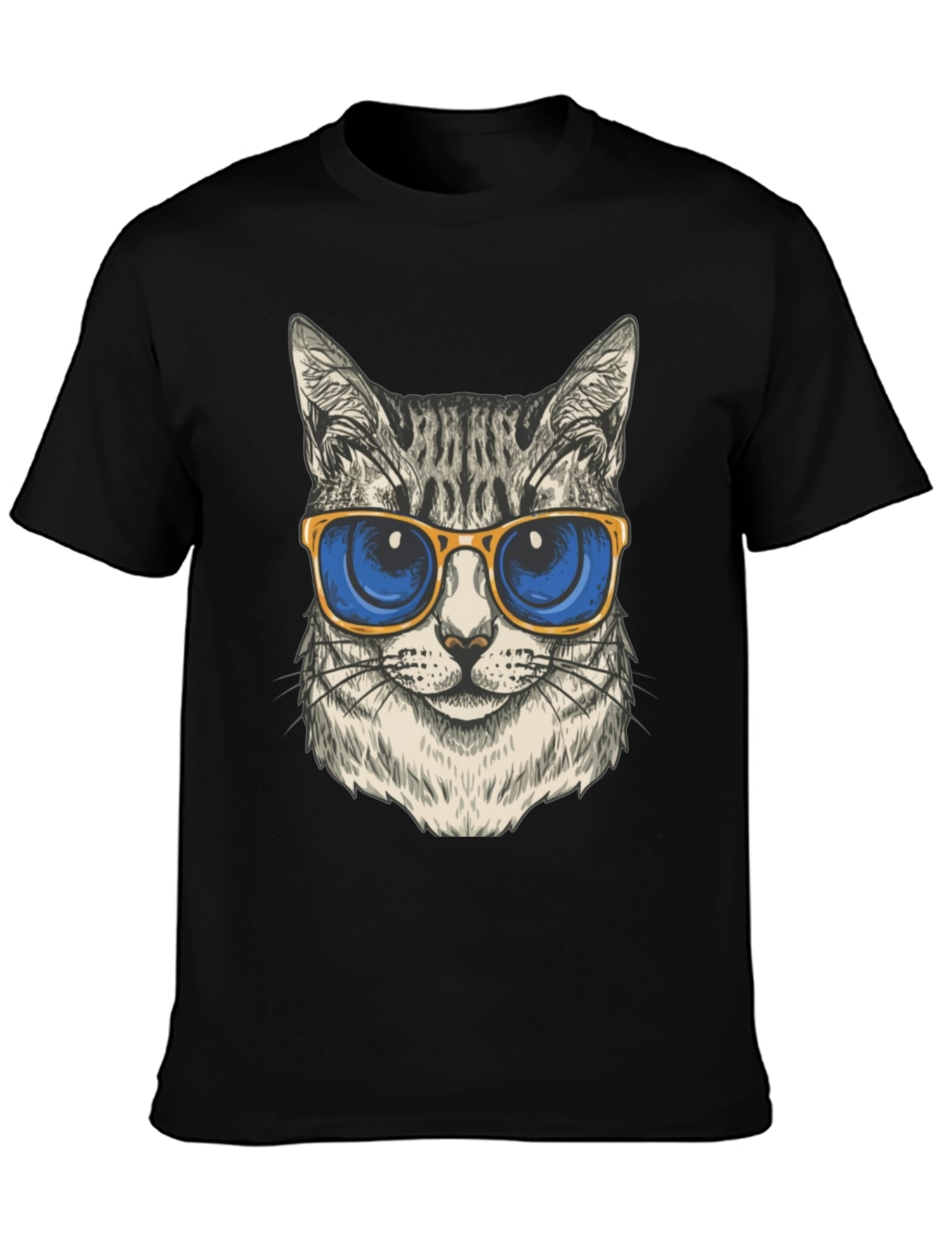 Cool Cat Graphic T-Shirt - Unisex Black Tee
