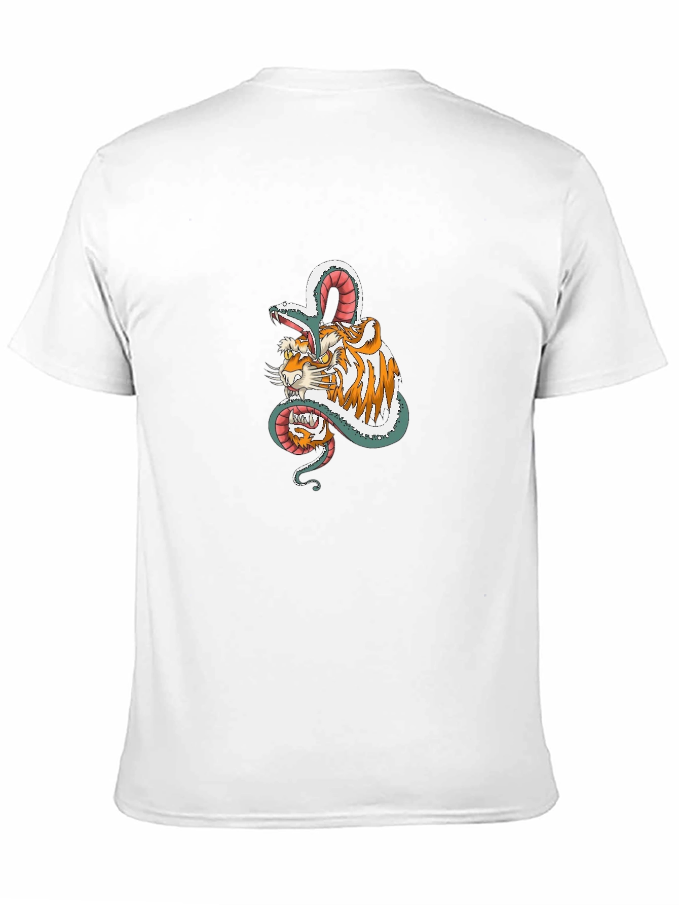 Tiger & Snake Graphic Print Black T-Shirt
