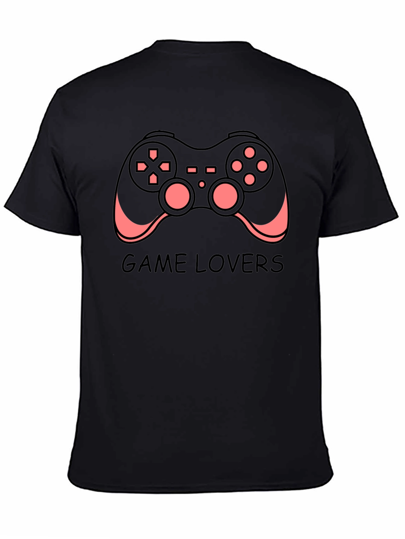 Game Lovers Black T-Shirt - Gamer Controller Design
