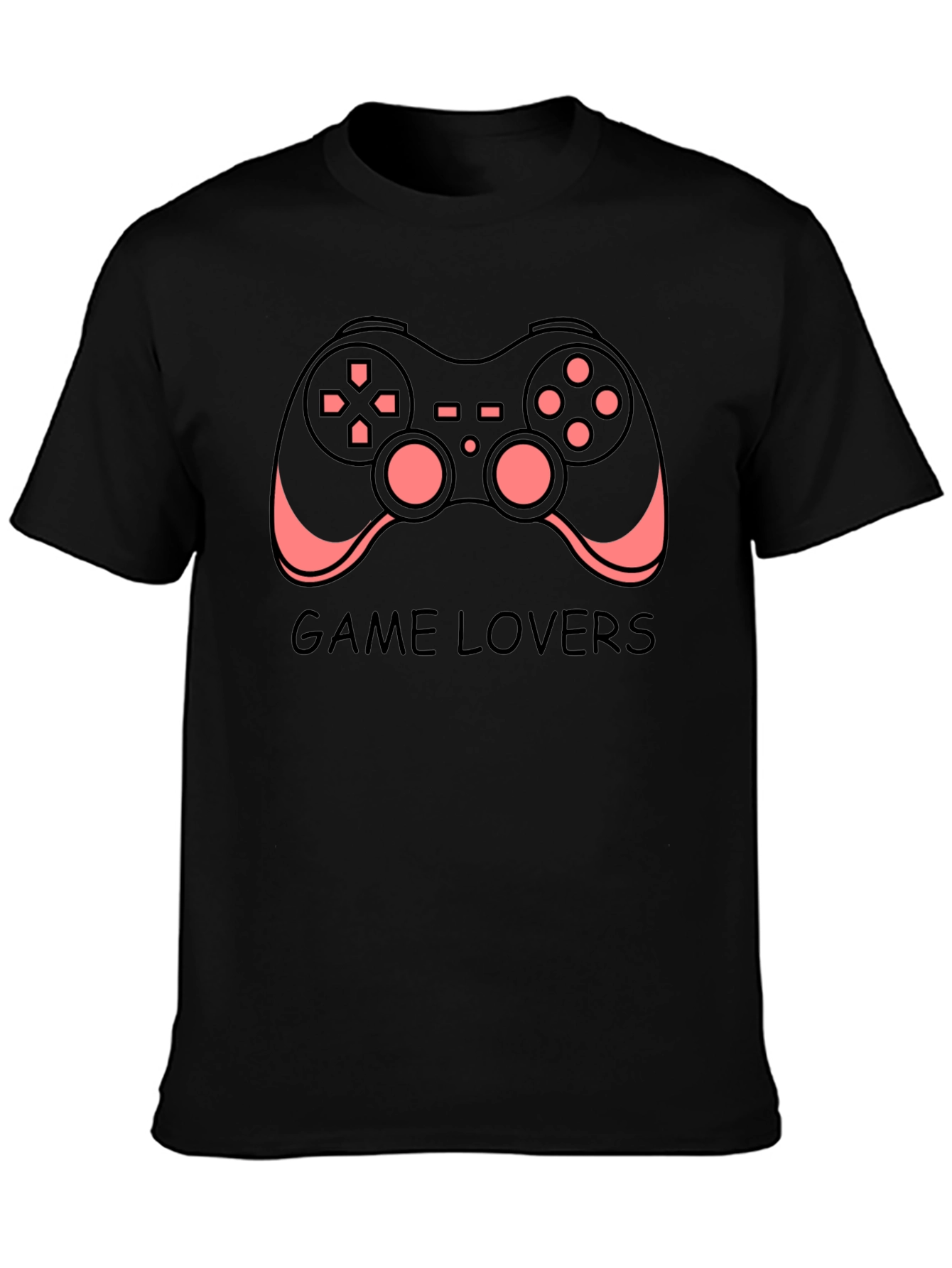 Game Lovers Black T-Shirt - Gamer Controller Design