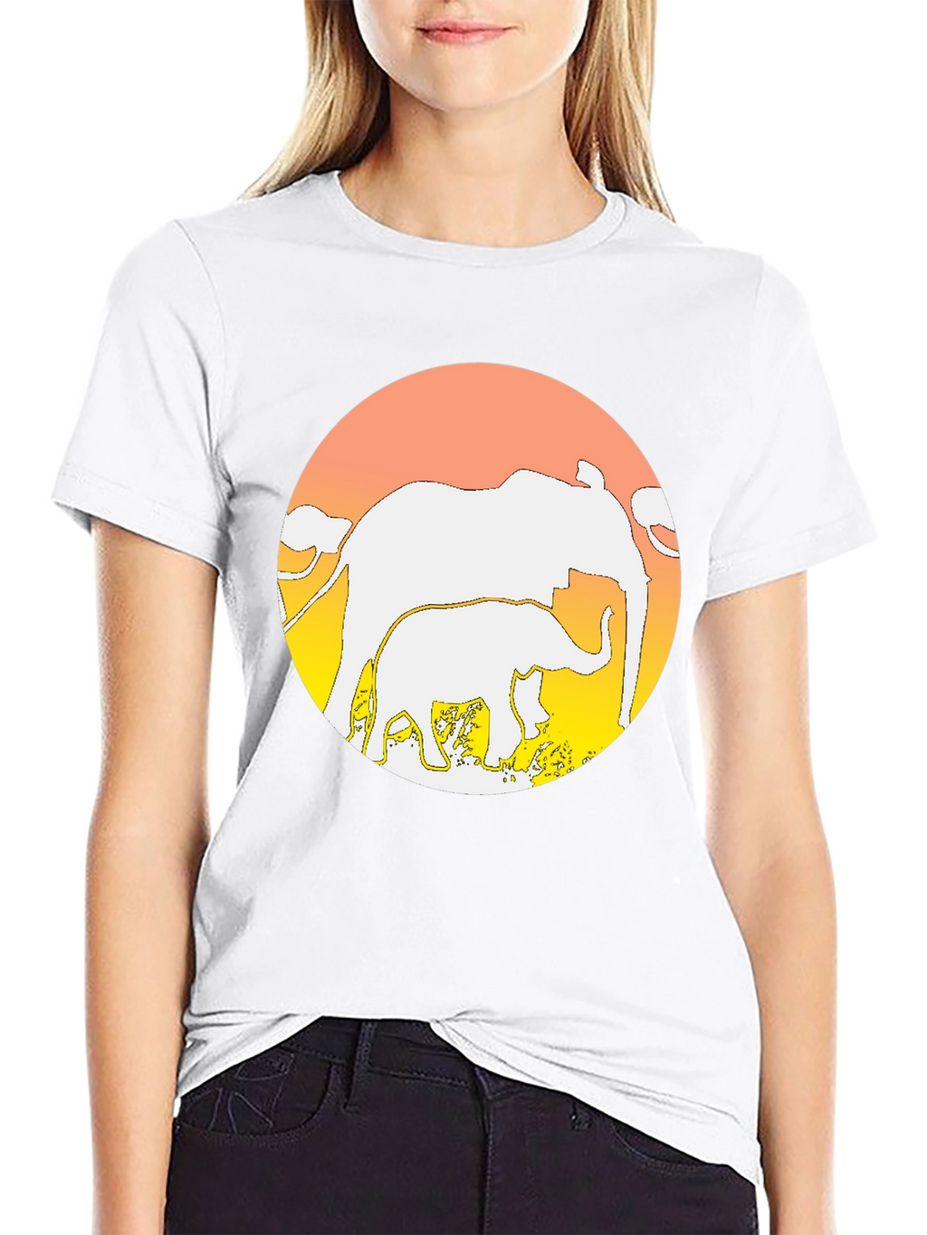 Elephant Sunset T-Shirt - Graphic Tee