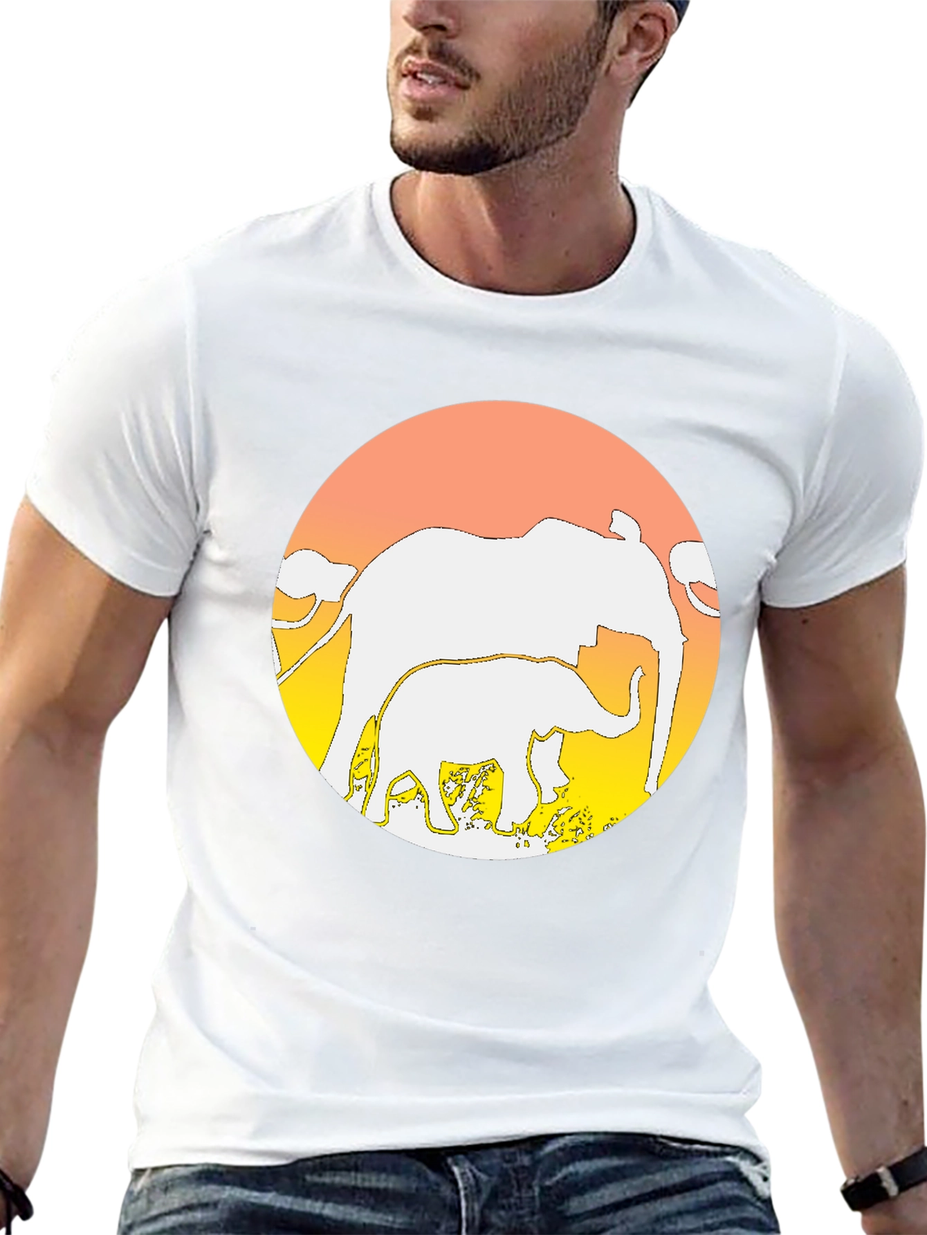 Elephant Sunset T-Shirt - Graphic Tee