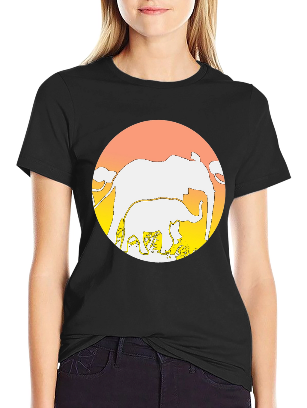 Elephant Sunset T-Shirt - Graphic Tee