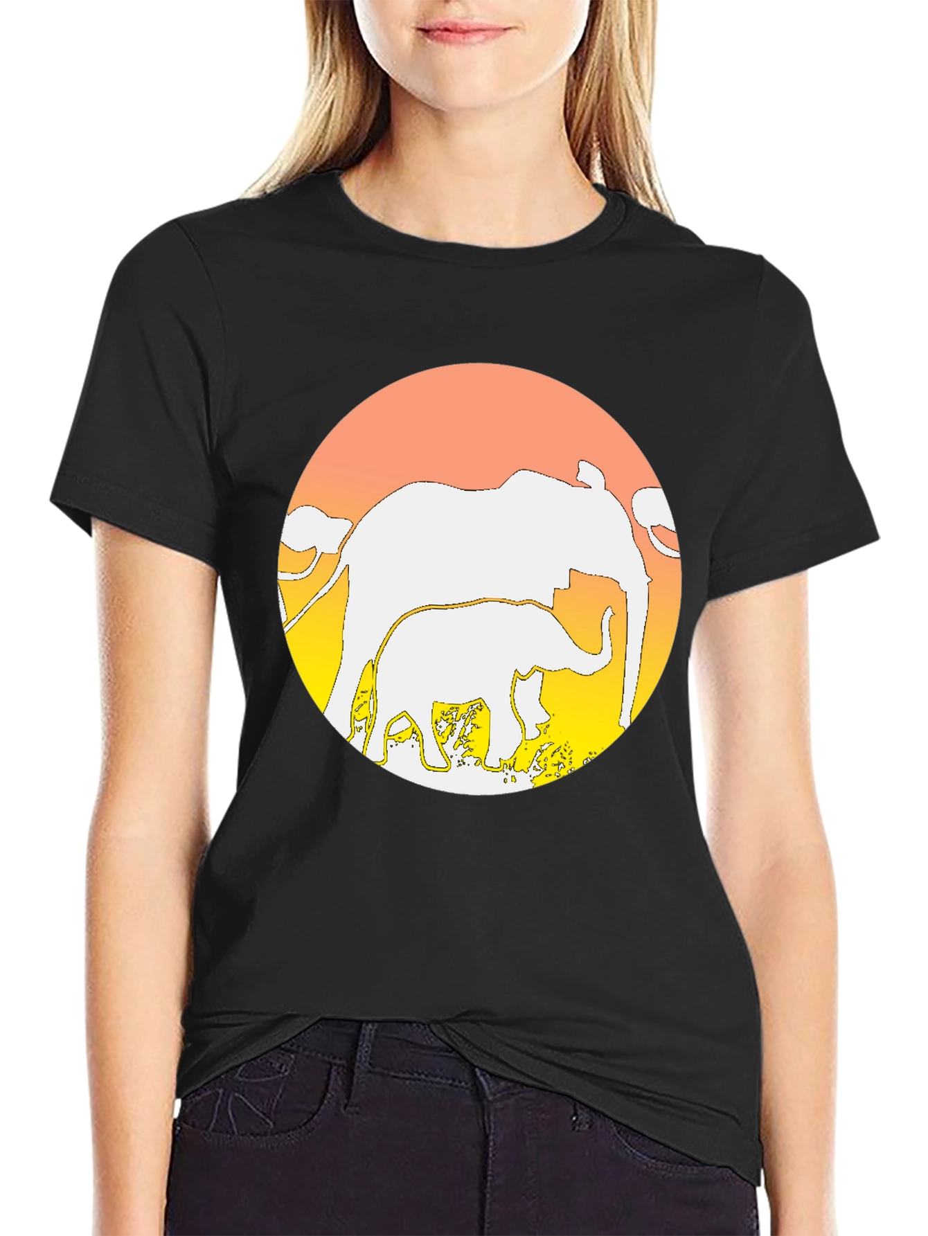 Elephant Sunset T-Shirt - Graphic Tee