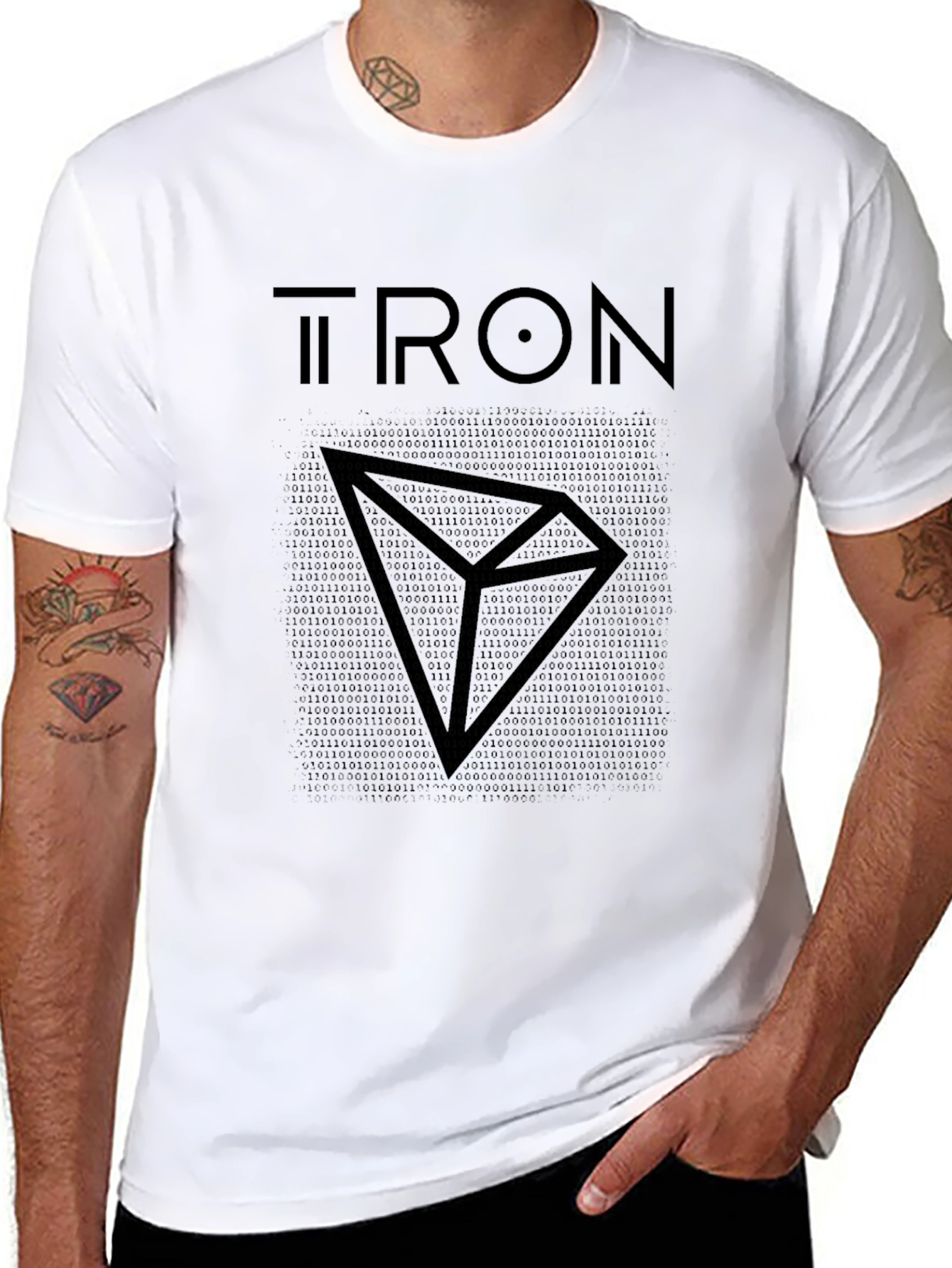 Tron T-Shirt Binary Code Crypto Tee