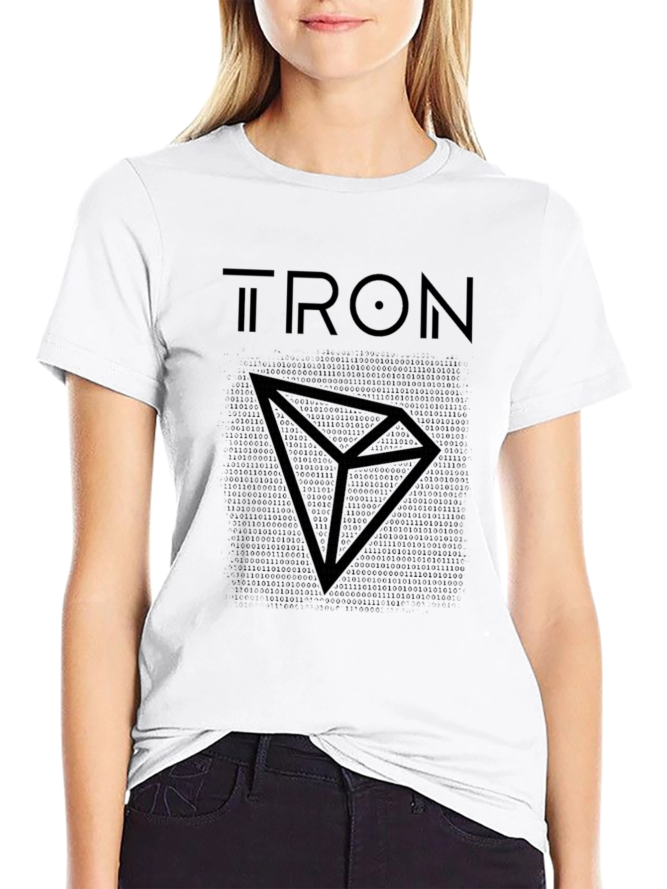 Tron T-Shirt Binary Code Crypto Tee