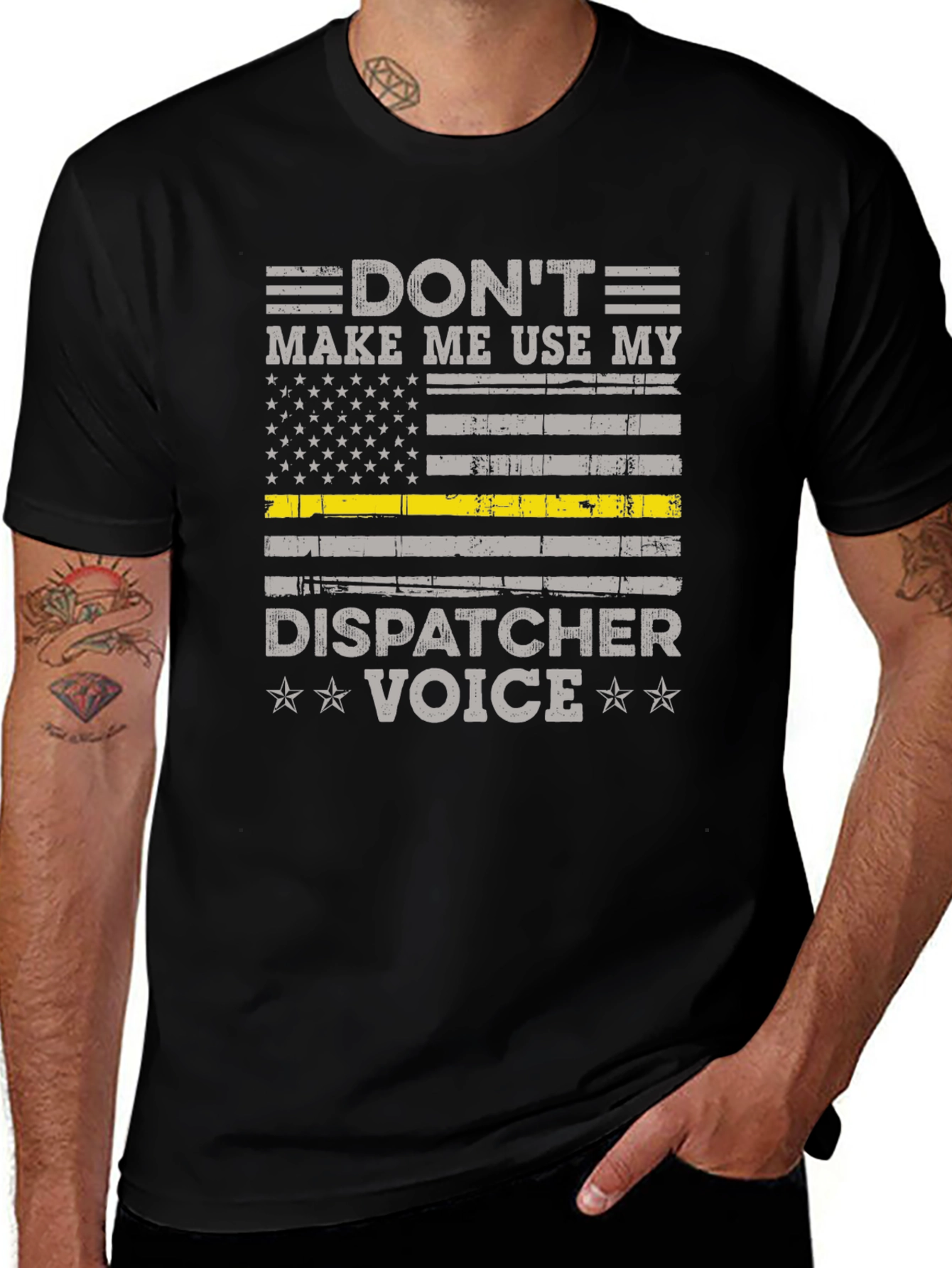 Dispatcher Voice Tee - Thin Yellow Line Graphic T-Shirt