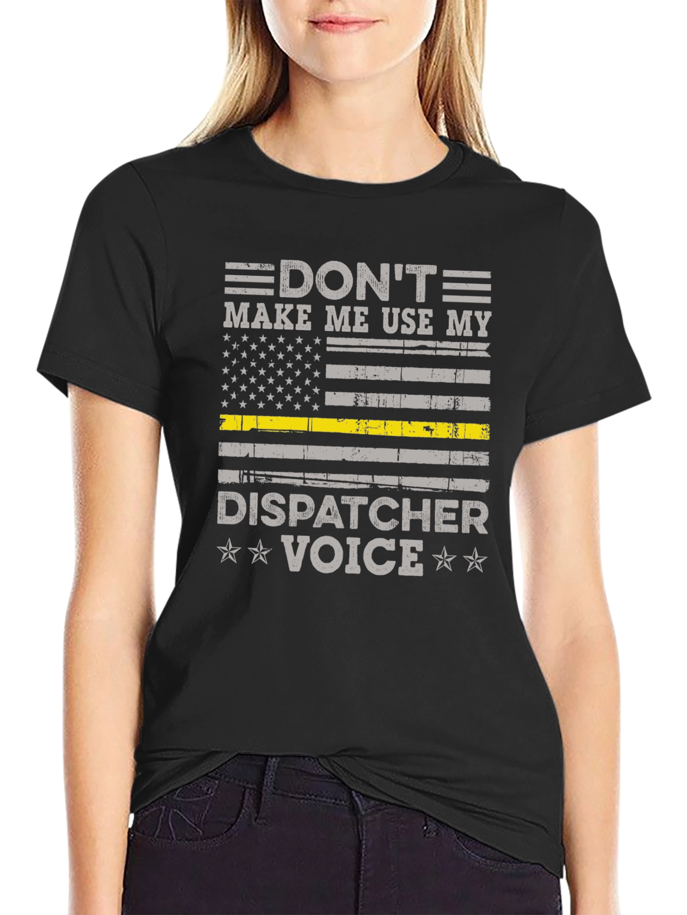 Dispatcher Voice Tee - Thin Yellow Line Graphic T-Shirt