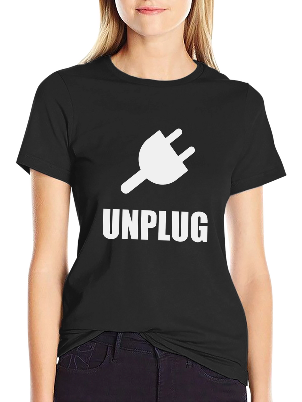 Unplug T-Shirt - Black Graphic Tee