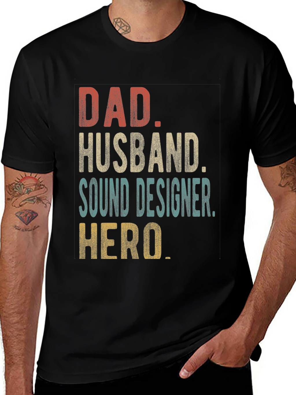 Dad Husband Sound Designer Hero Graphic Tee