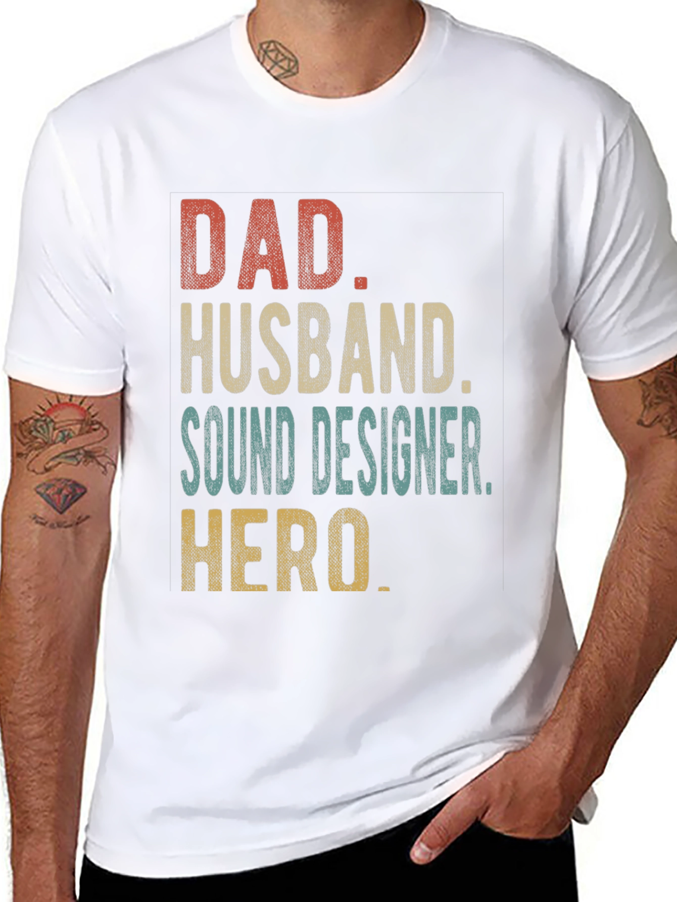 Dad Husband Sound Designer Hero Graphic Tee