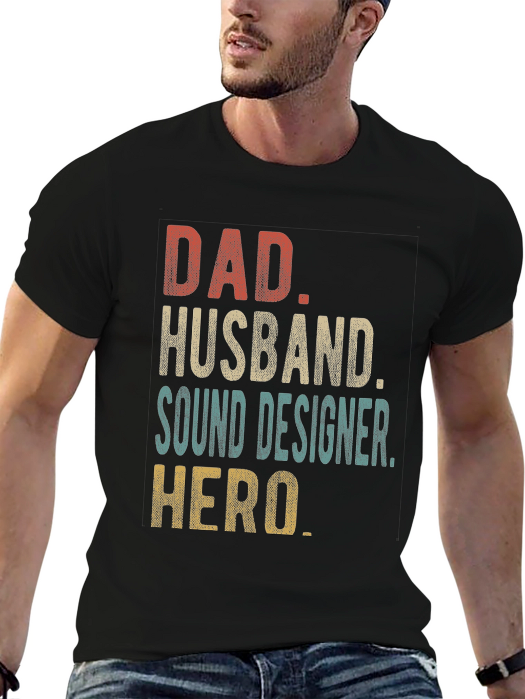 Dad Husband Sound Designer Hero Graphic Tee