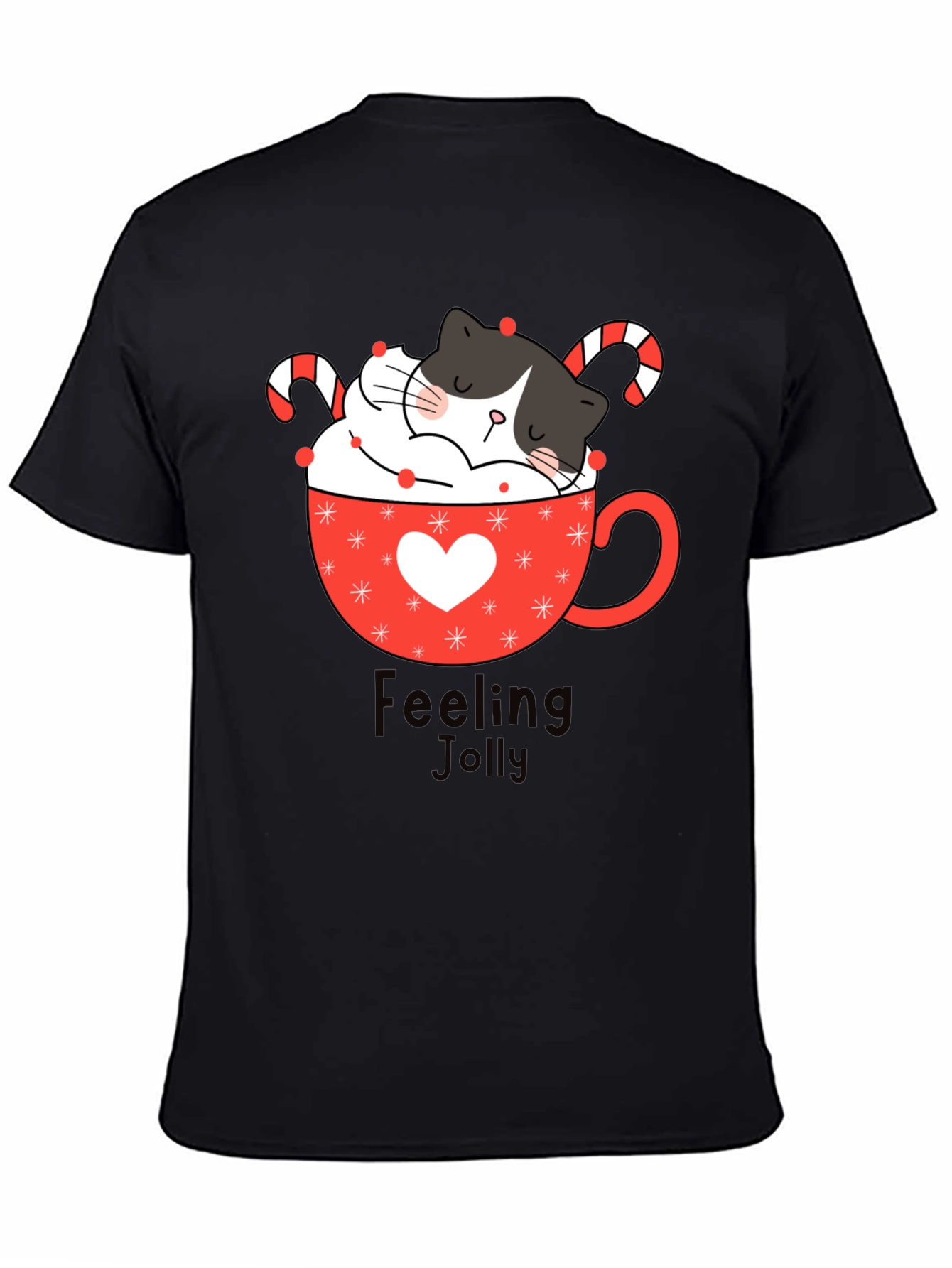 Feeling Jolly Cat T-Shirt - Festive Holiday Tee