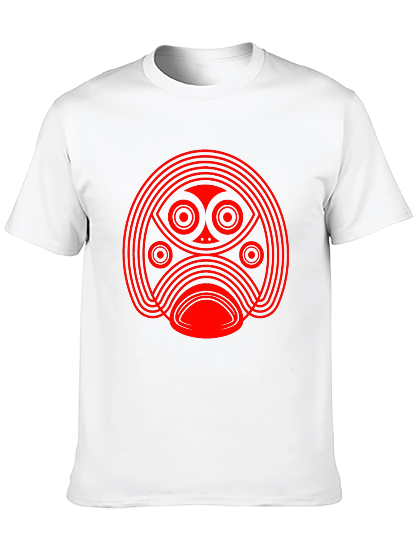 Abstract Red Graphic Print Black T-Shirt