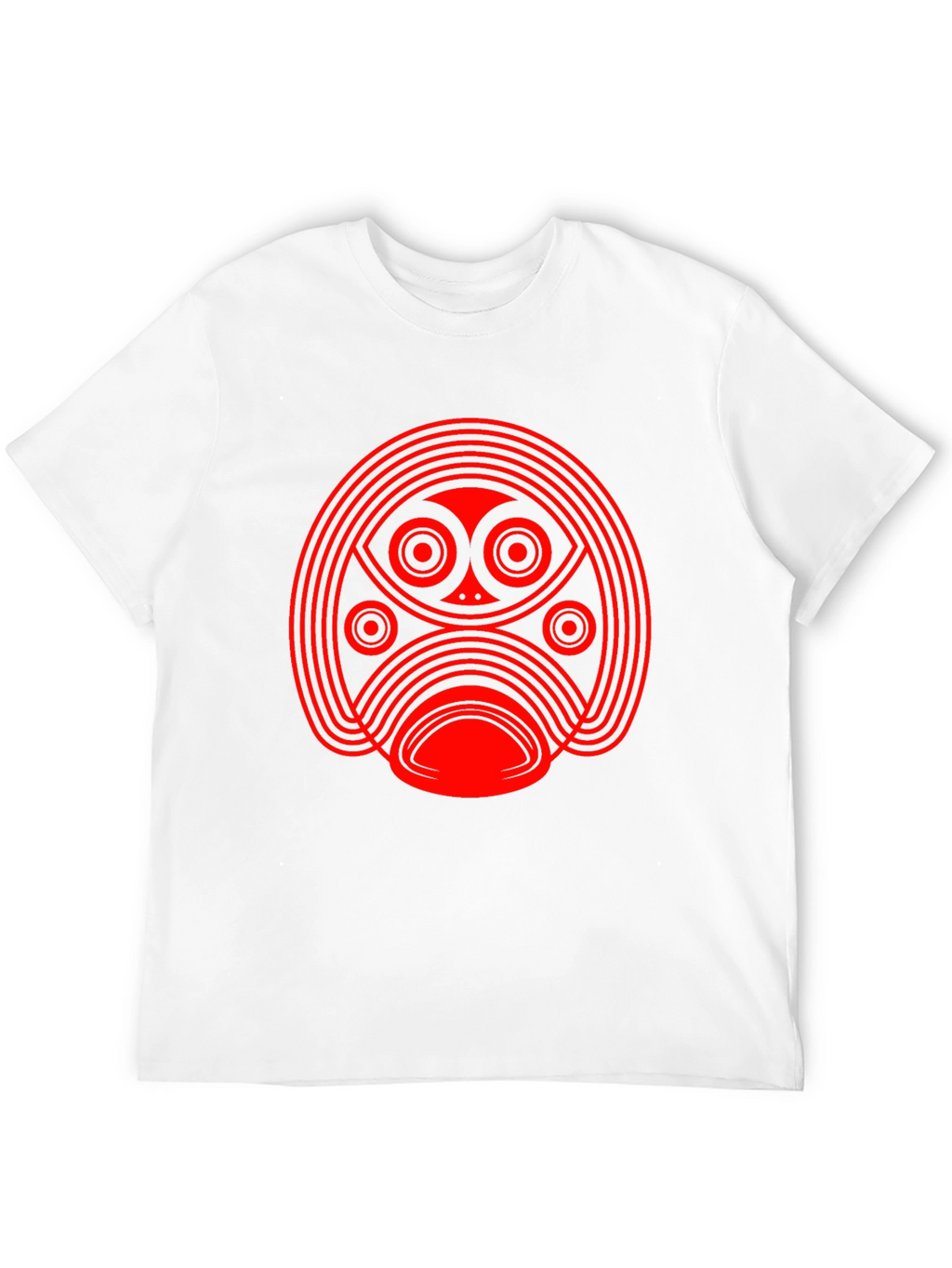 Abstract Red Graphic Print Black T-Shirt