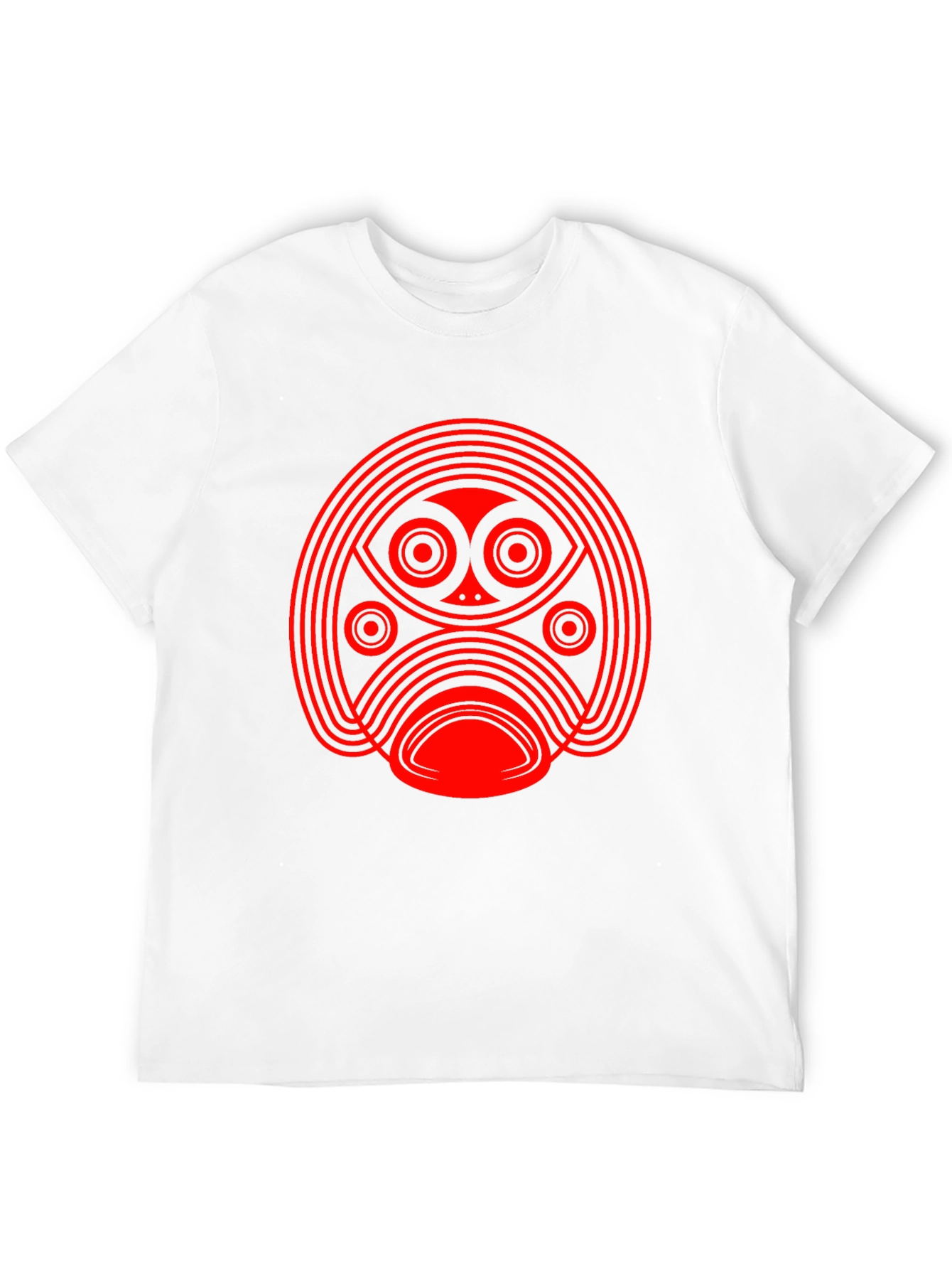 Abstract Red Graphic Print Black T-Shirt