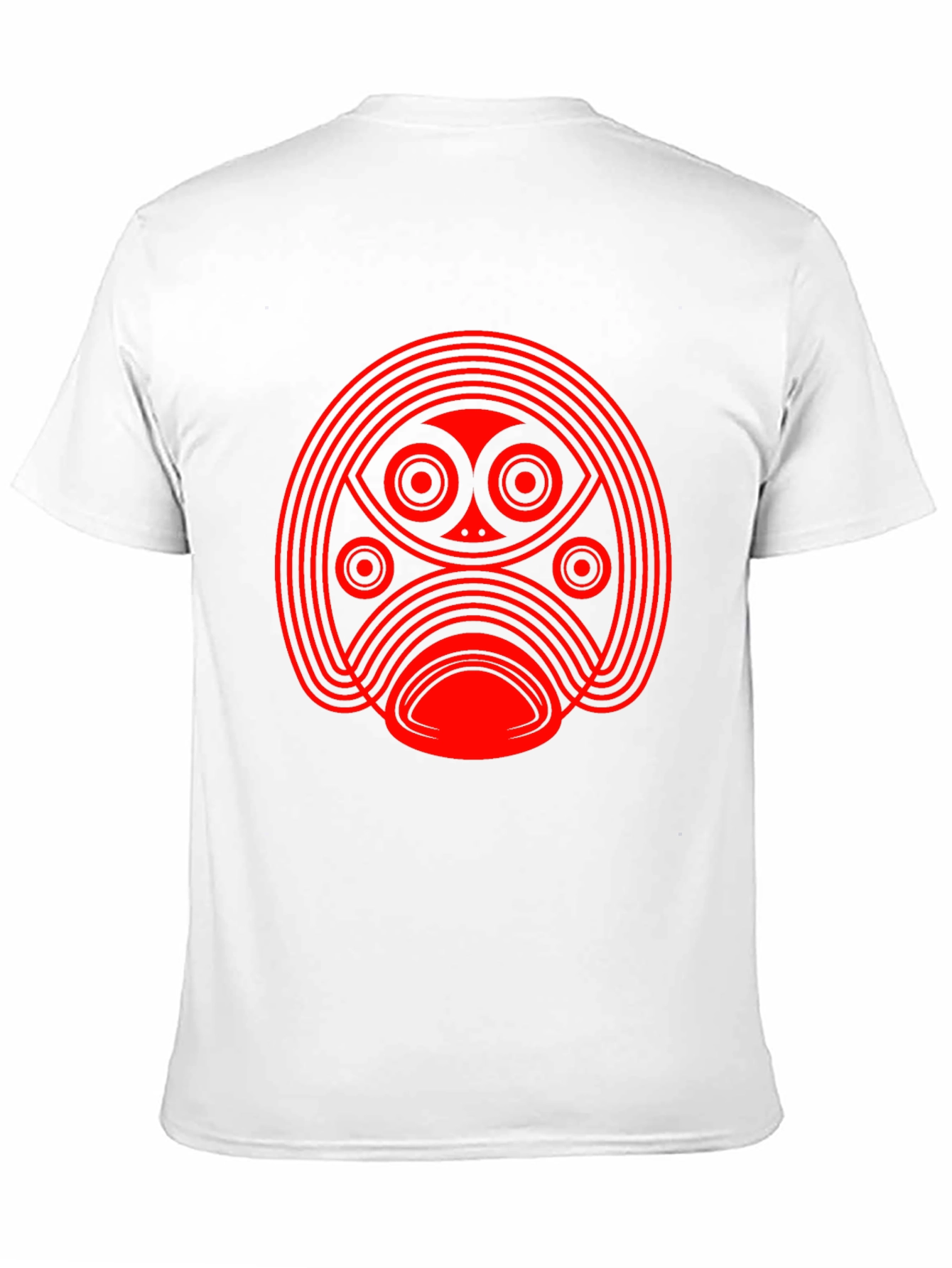 Abstract Red Graphic Print Black T-Shirt
