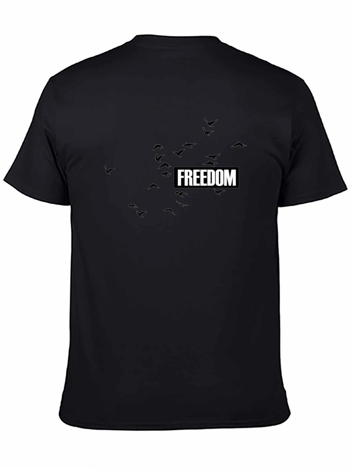 Freedom Birds Graphic Tee - Stylish Black T-Shirt