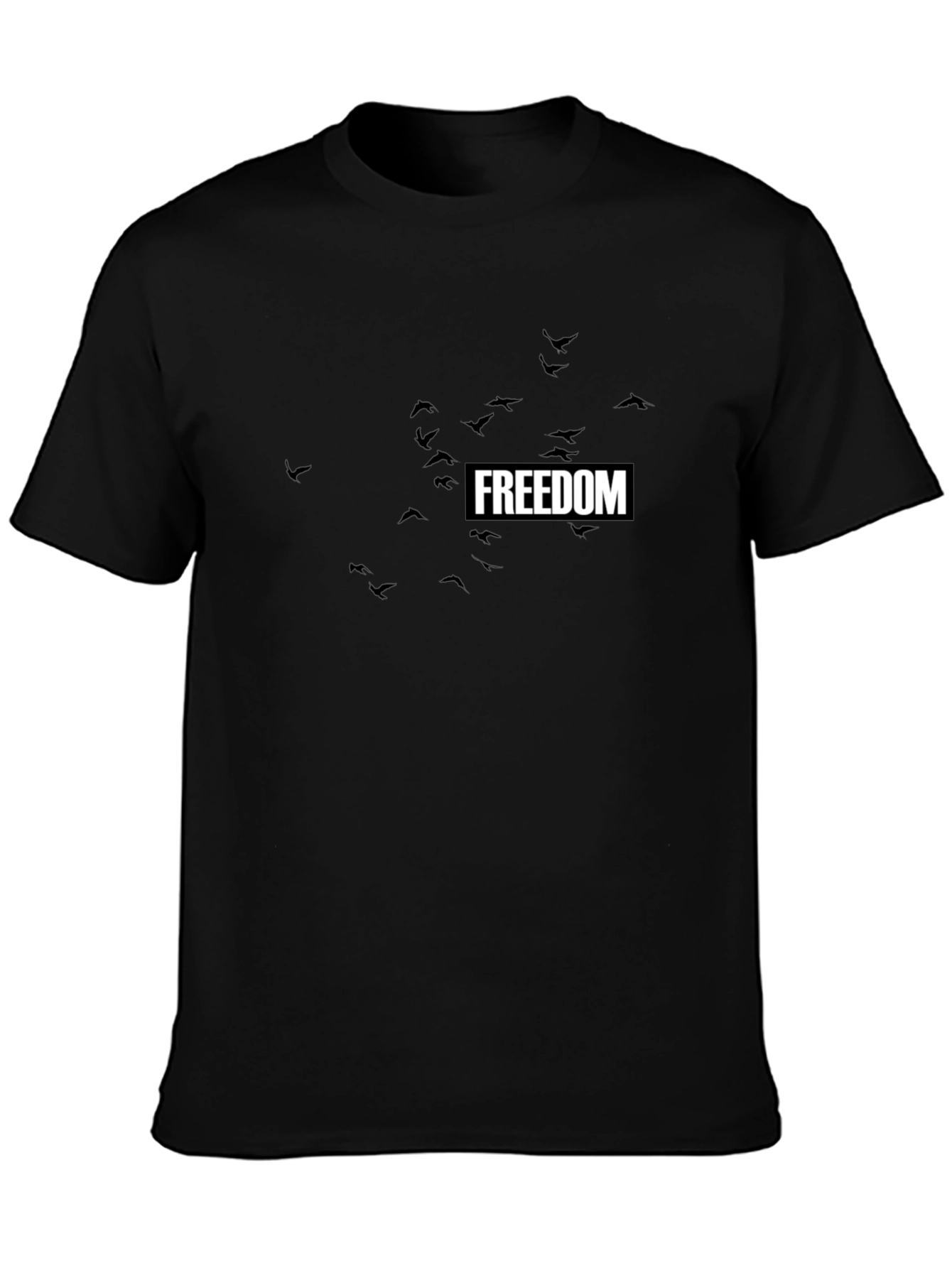 Freedom Birds Graphic Tee - Stylish Black T-Shirt
