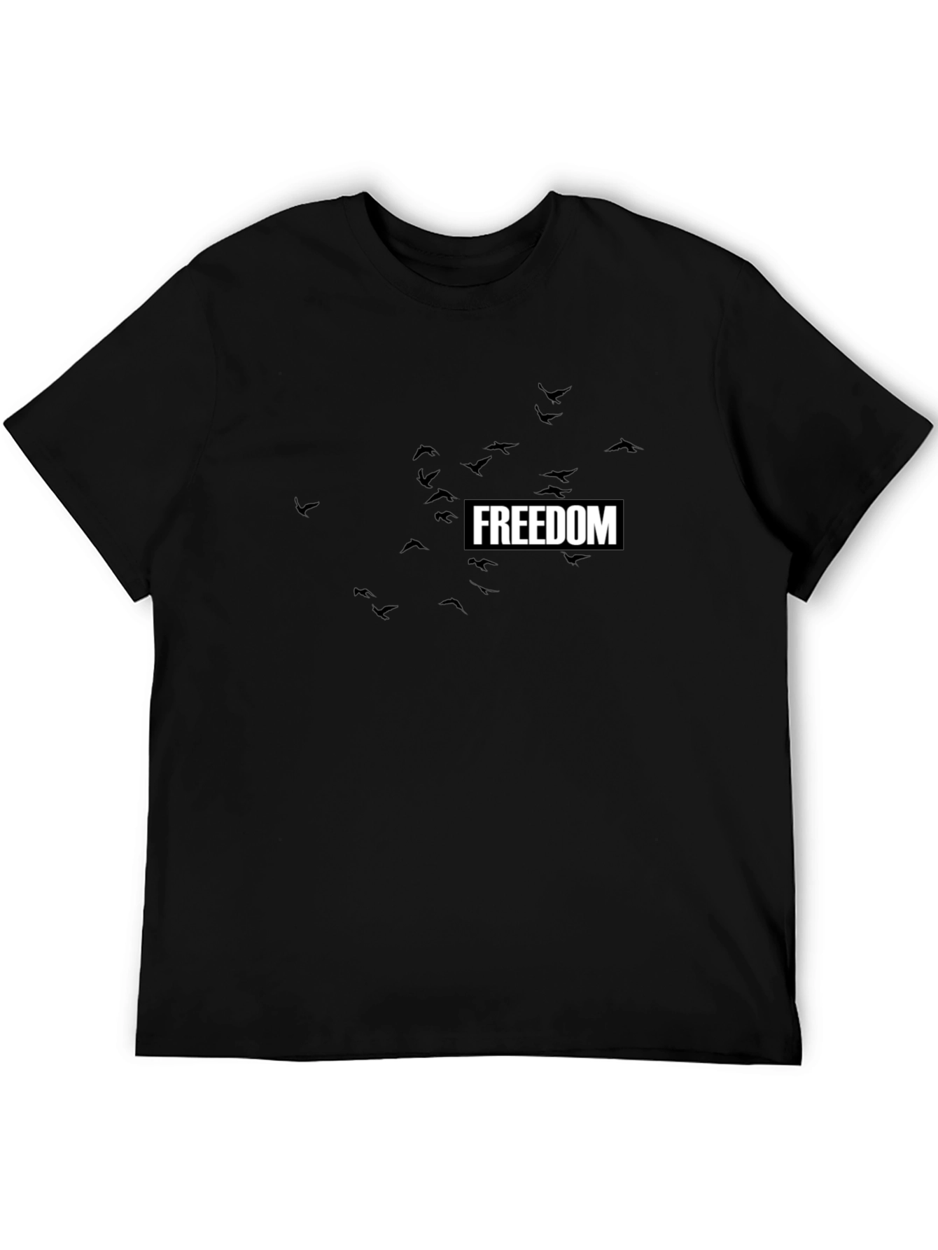 Freedom Birds Graphic Tee - Stylish Black T-Shirt