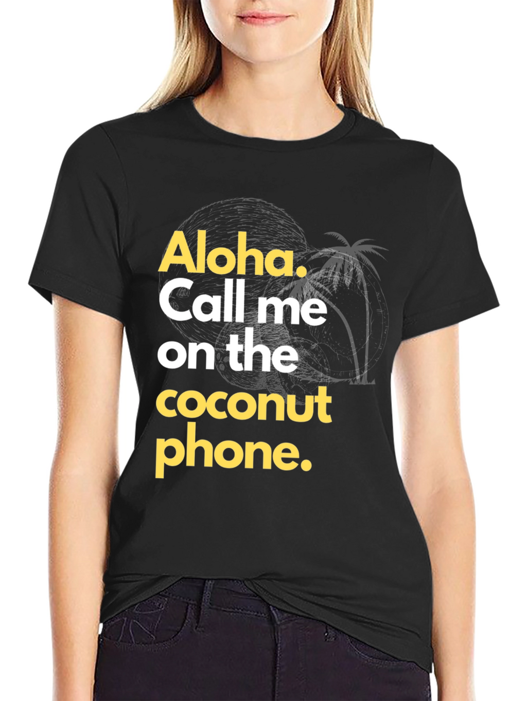 Aloha Coconut Phone Graphic T-Shirt