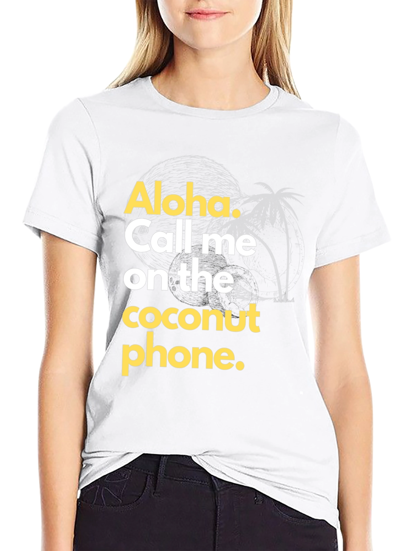 Aloha Coconut Phone Graphic T-Shirt
