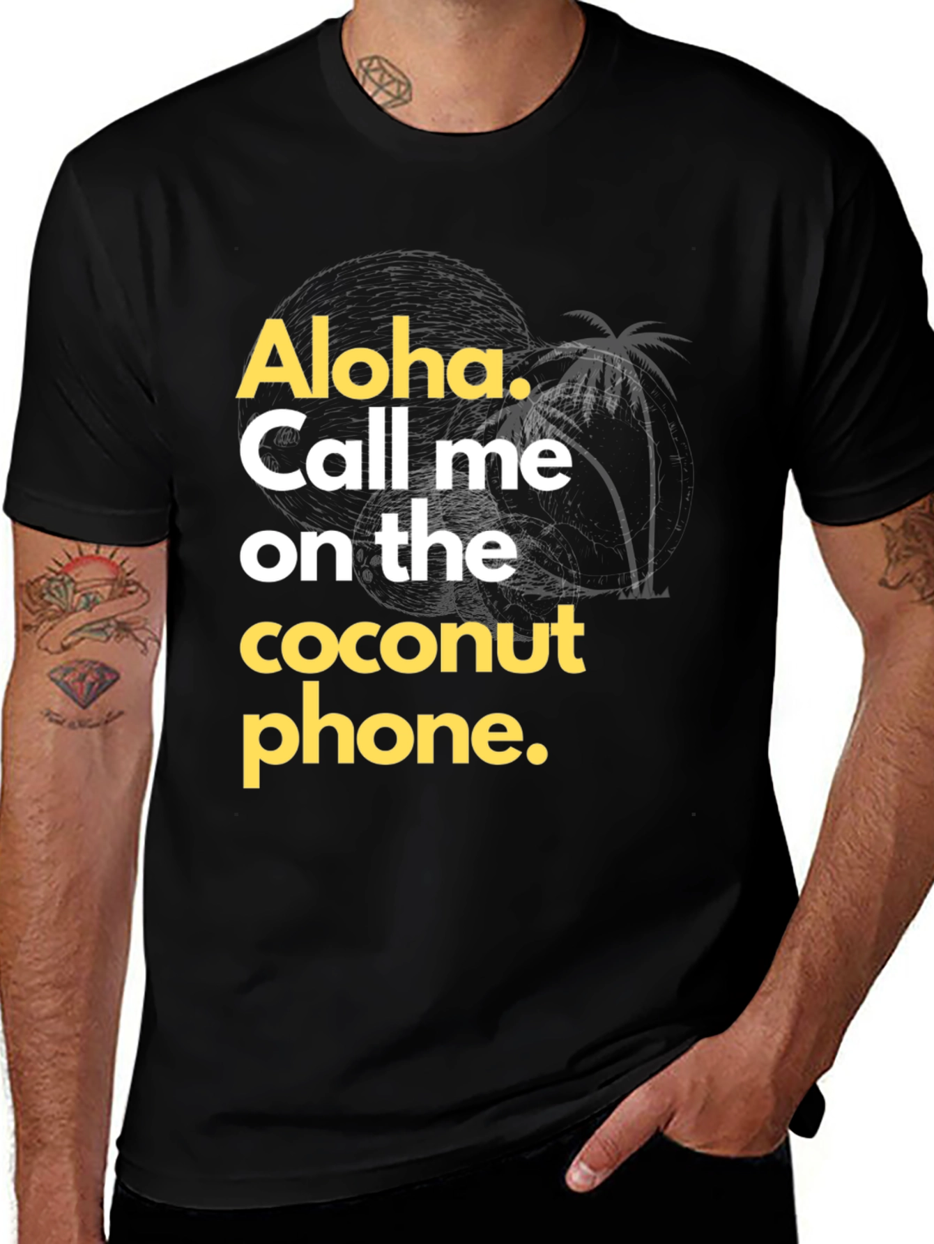Aloha Coconut Phone Graphic T-Shirt