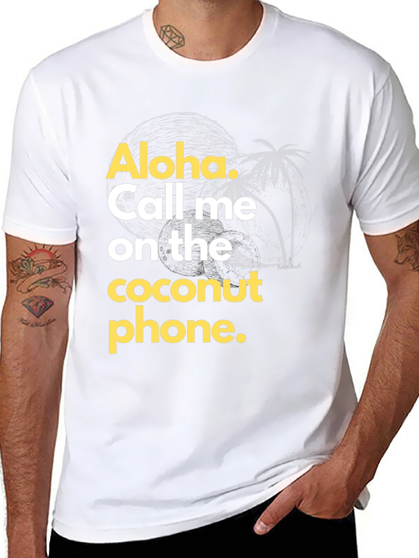 Aloha Coconut Phone Graphic T-Shirt